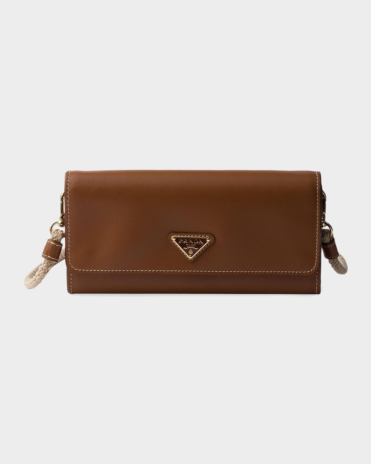 Leather Wallet with Shoulder Strap