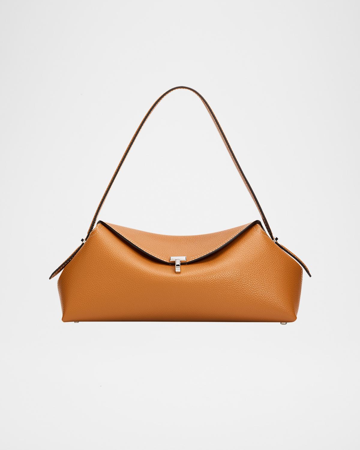 Grained Leather T-Lock Shoulder Bag