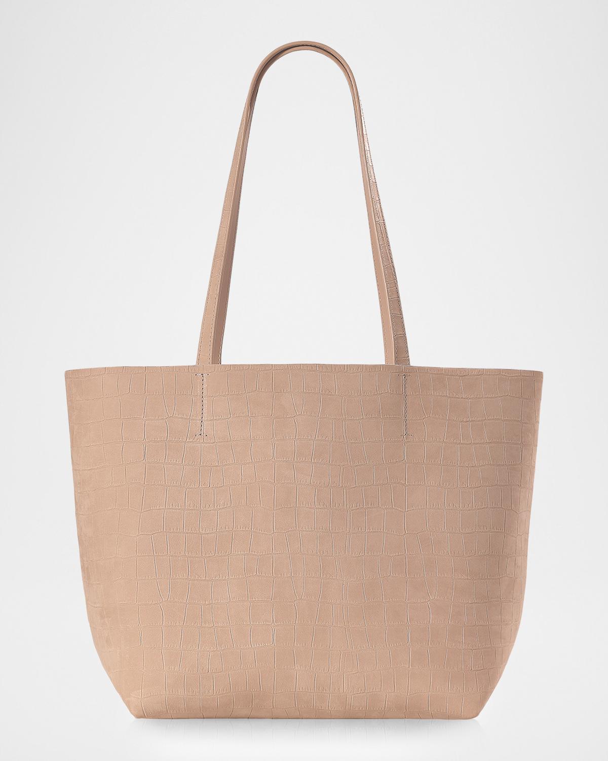Hunter Croc-Embossed Nubuck Leather Tote Bag
