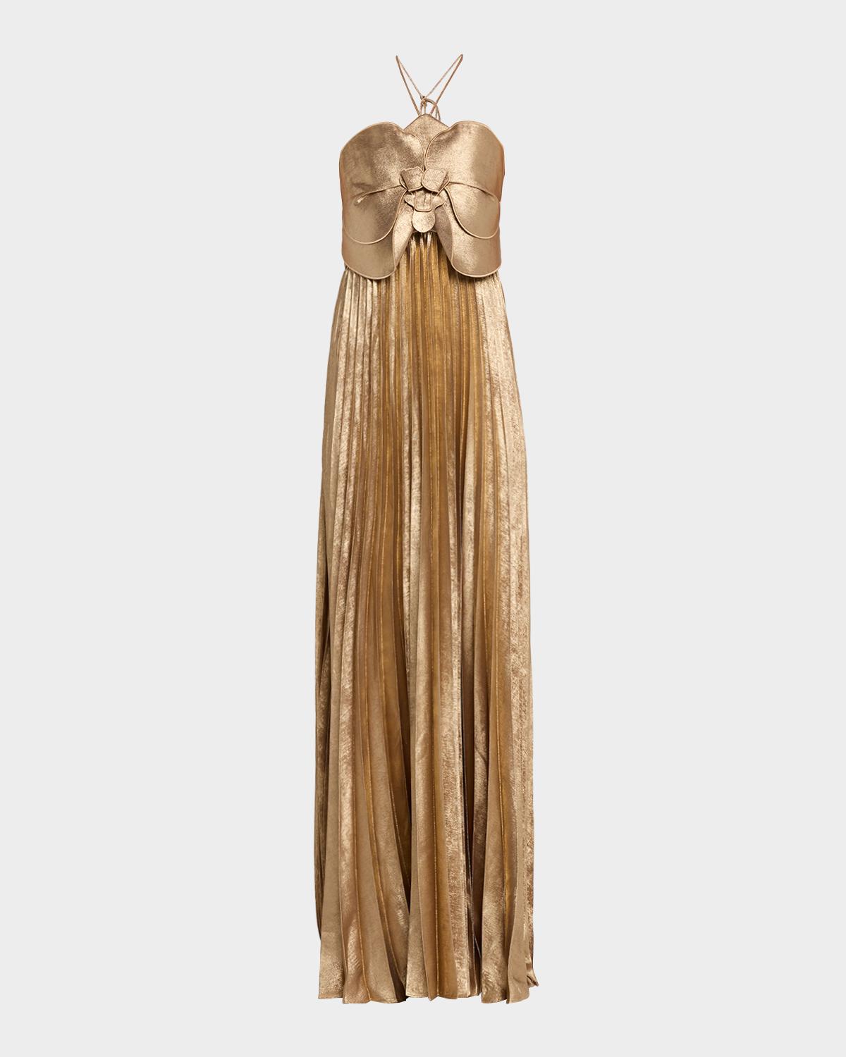 Forever Young Pullford Metallic Pleated Gown