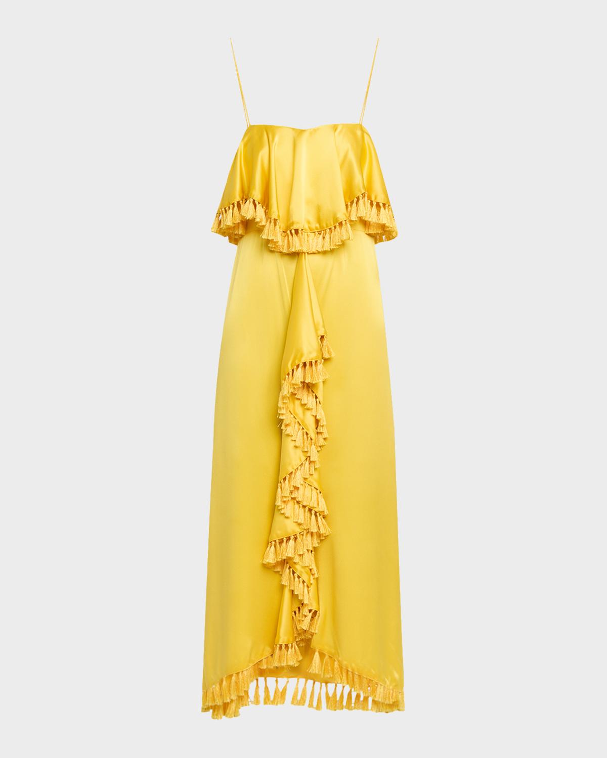 Luma Silk Tassel Maxi Dress