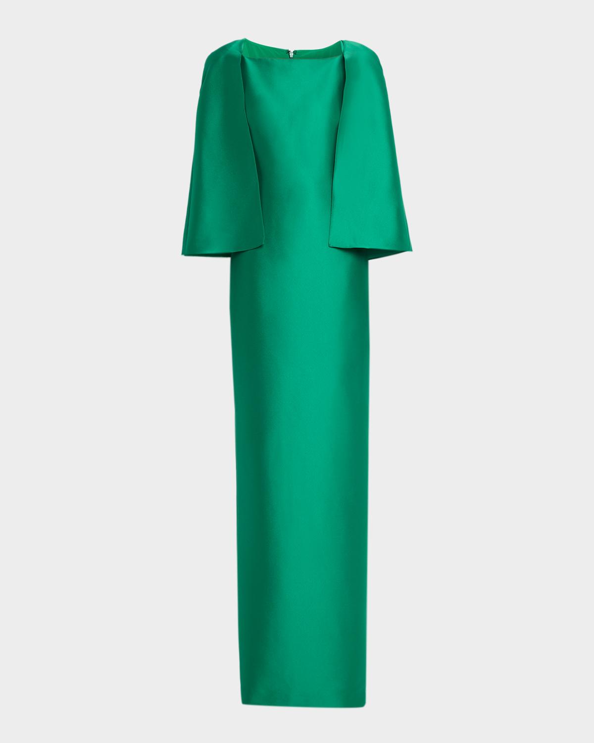 Mikado Cape Column Gown