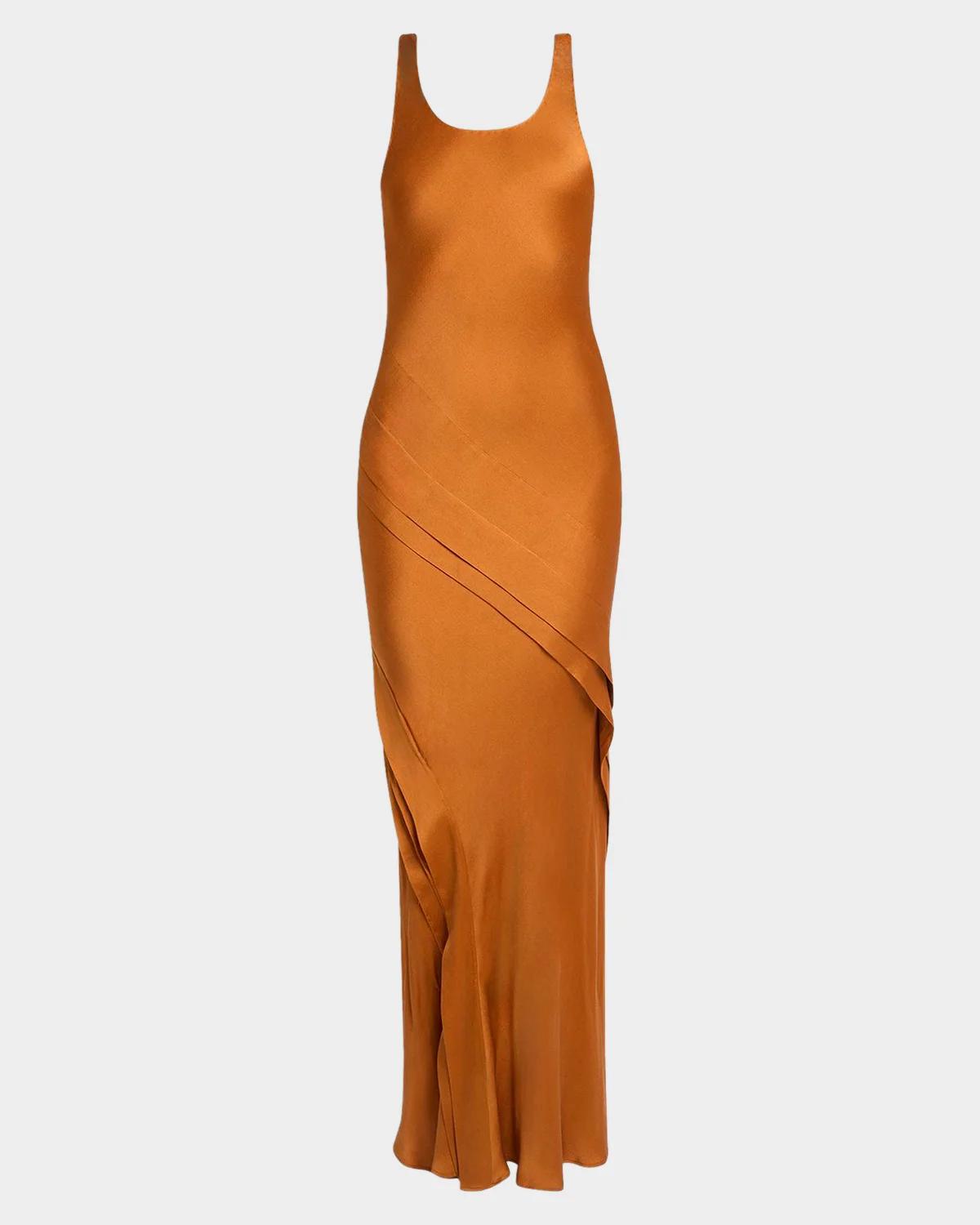 Sleeveless Draped Silk Tank Dress
