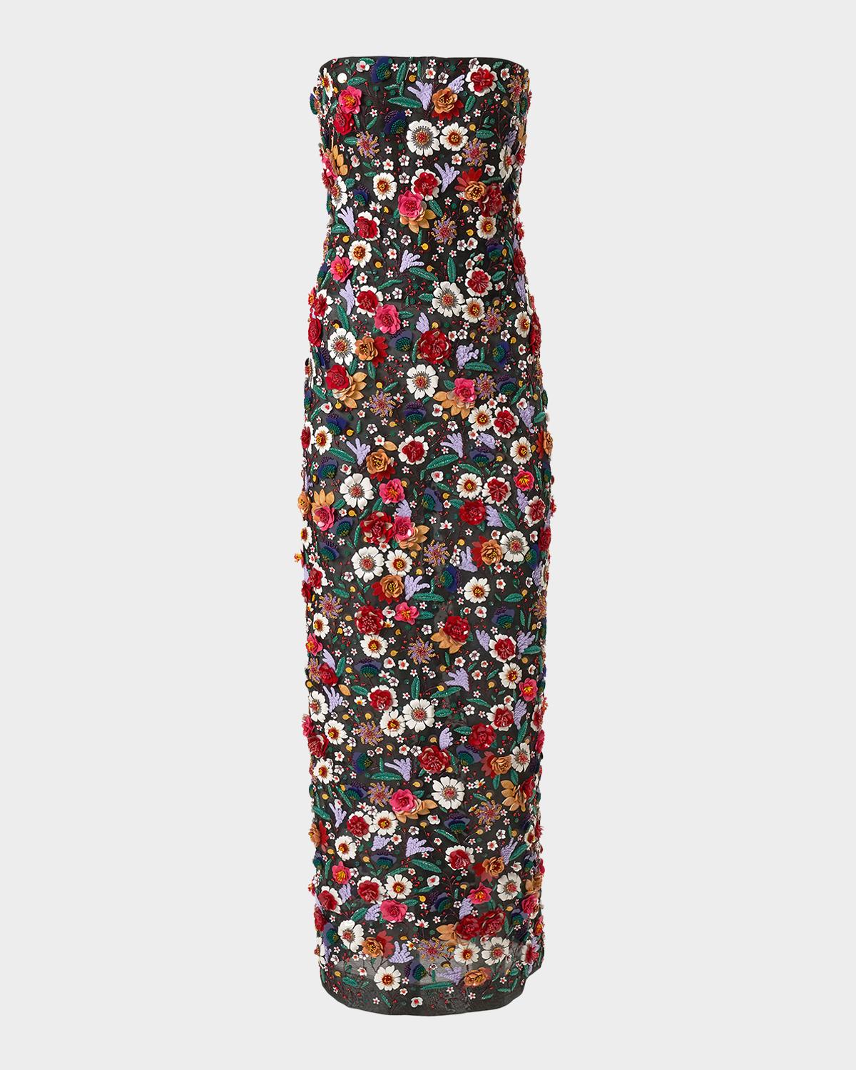 Embellished Strapless Ankle Dress
