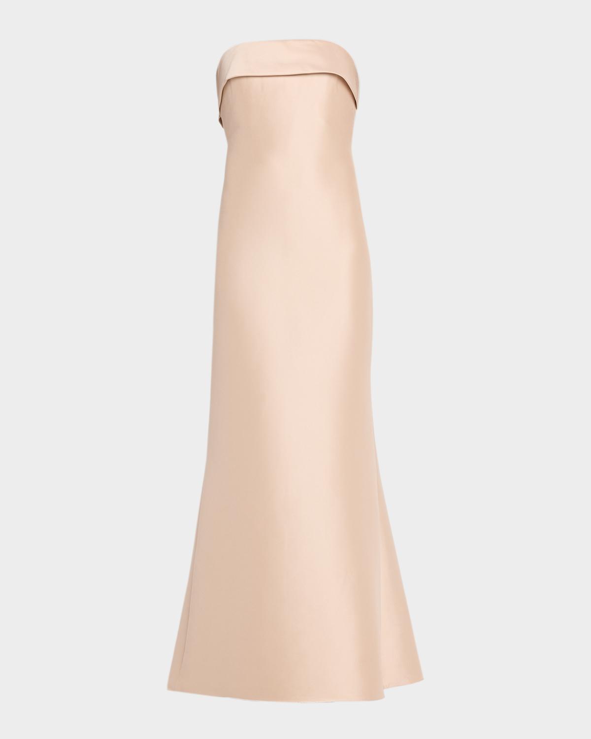 Strapless Bow-Back Trumpet Gown