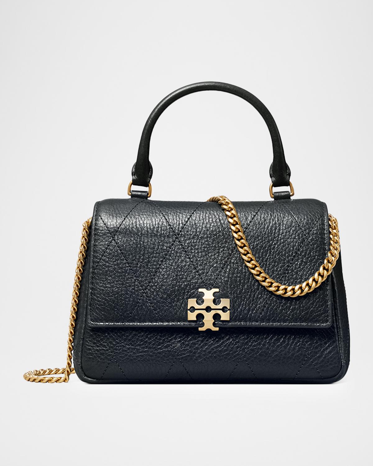 Charlie Mini Quilted Pebbled Leather Top-Handle Bag