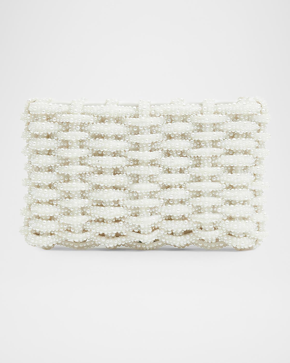 Morgan Pearlescent-Woven Clutch