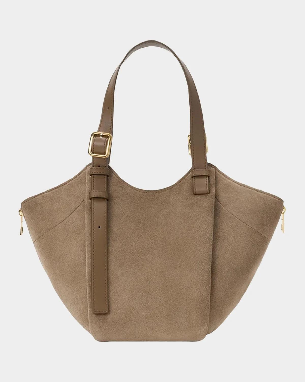 Hammock Flip Suede Top-Handle Bag
