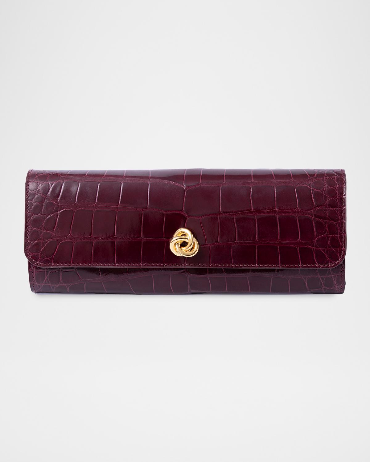 Mini Robbie Embossed Leather Flap Clutch Bag