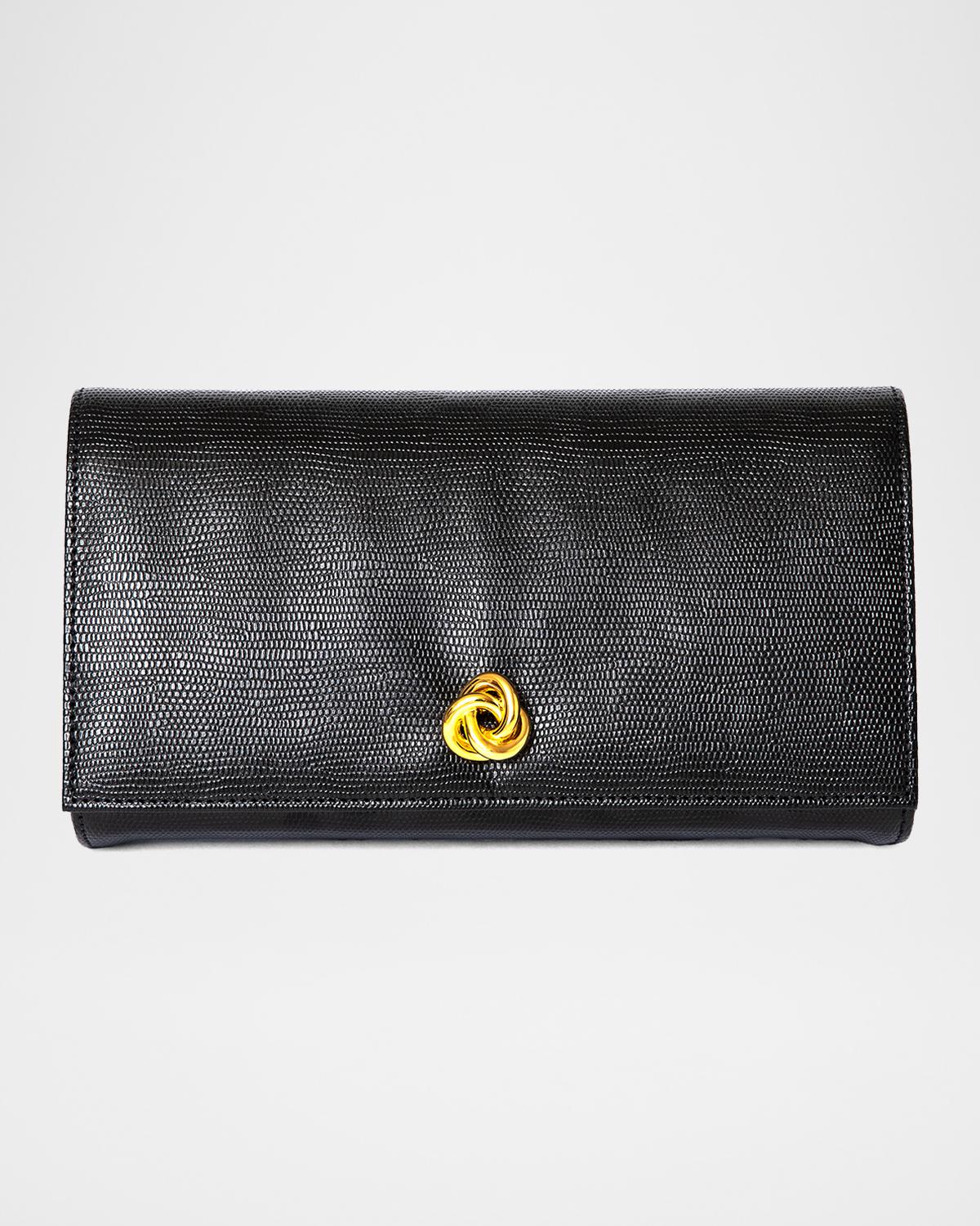 Olivia Textured Flap Clutch Bag