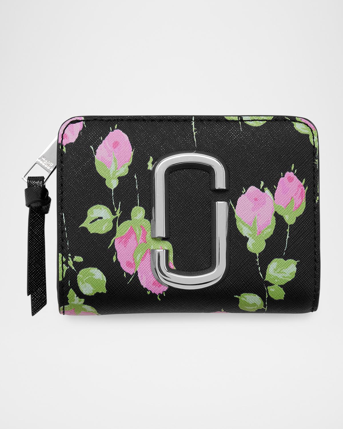 Snapshot Mini Compact Wallet in Vintage Floral Leather