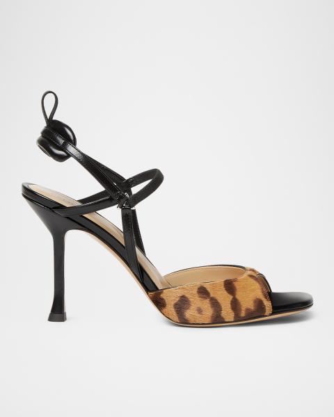 RENE CAOVILLA★本革パンプス★36.5★23.5★試着のみ Rene Caovilla Metallic Leather Strass Snake Ankle Wrap Sandals