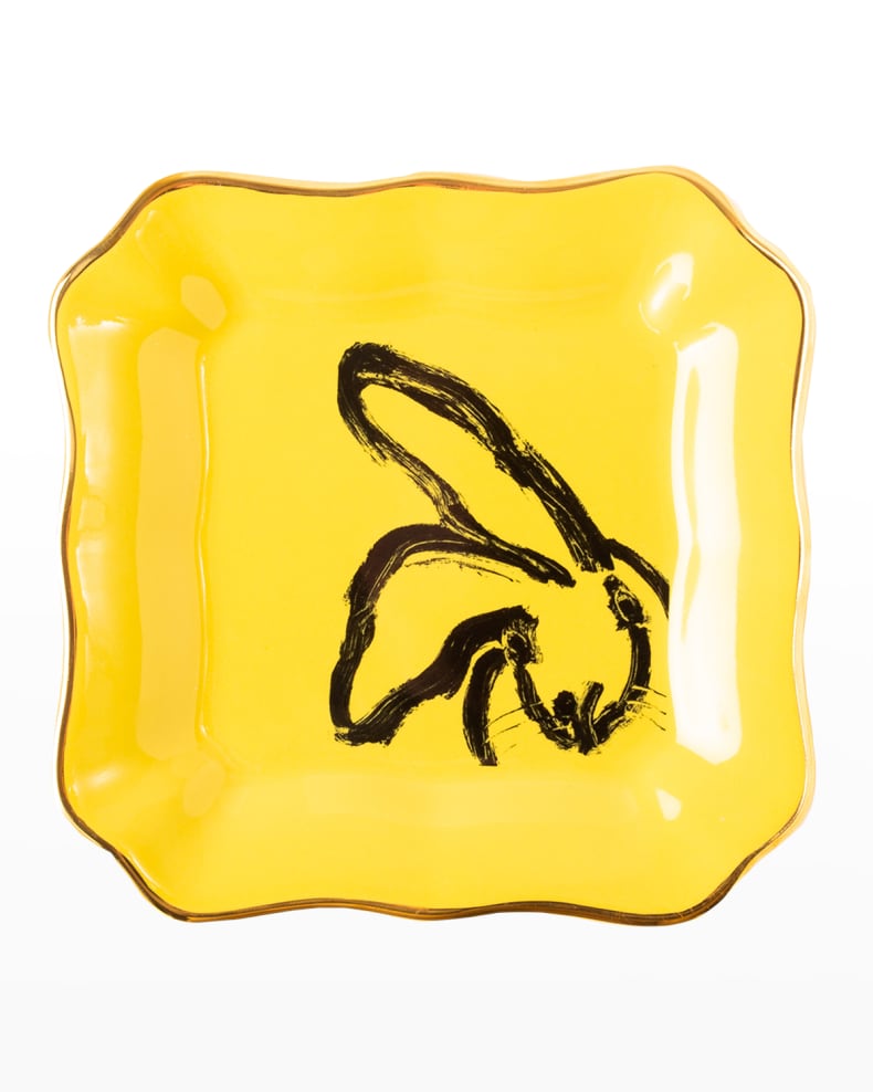 neimanmarcus.com | Yellow Portrait Plate with Hand-Painted Gold Rim