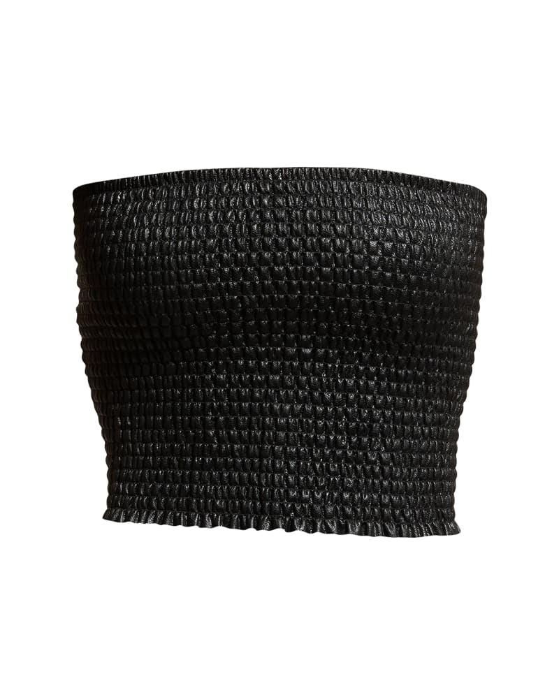 neimanmarcus.com | Faux-Leather Smocked Tube Top