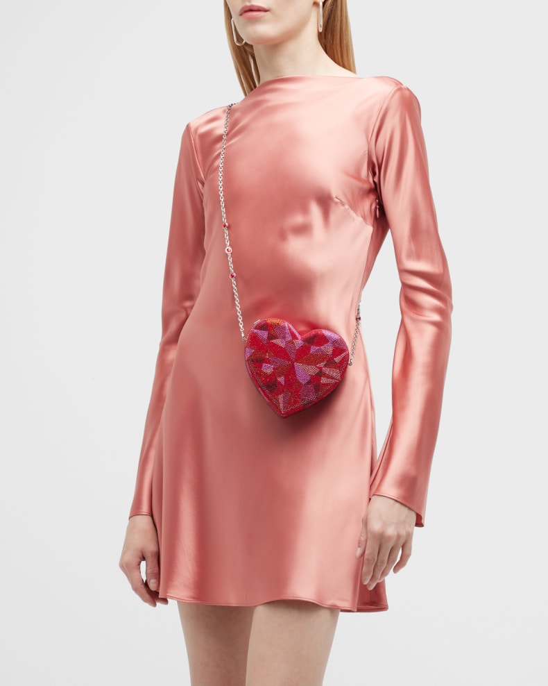 Judith Leiber Couture Ruby Heart Allover Crystal Minaudiere