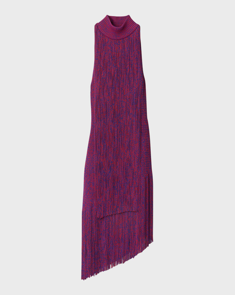 Burberry Asymmetric Fringe Midi Dress