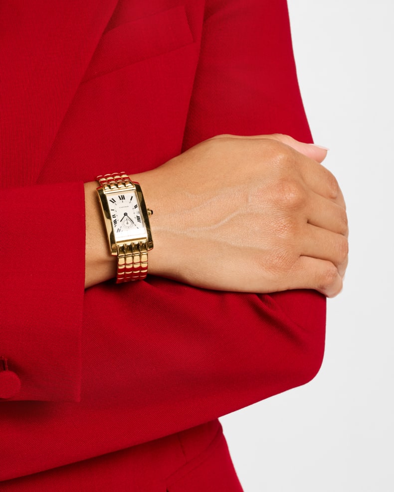 Timeless Jewelry Pieces for Your Work Wardrobe - A sleek watch - Cartier Tank Americaine 24x40mm Vintage 1990 Watch