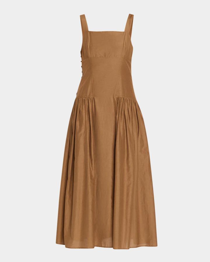 frame brown dress Dresses Women's Clothing STYLE:A03263017 lightweight fabric Elegant draped Web Collection: Maternity Occasion Plus Size Easy Days