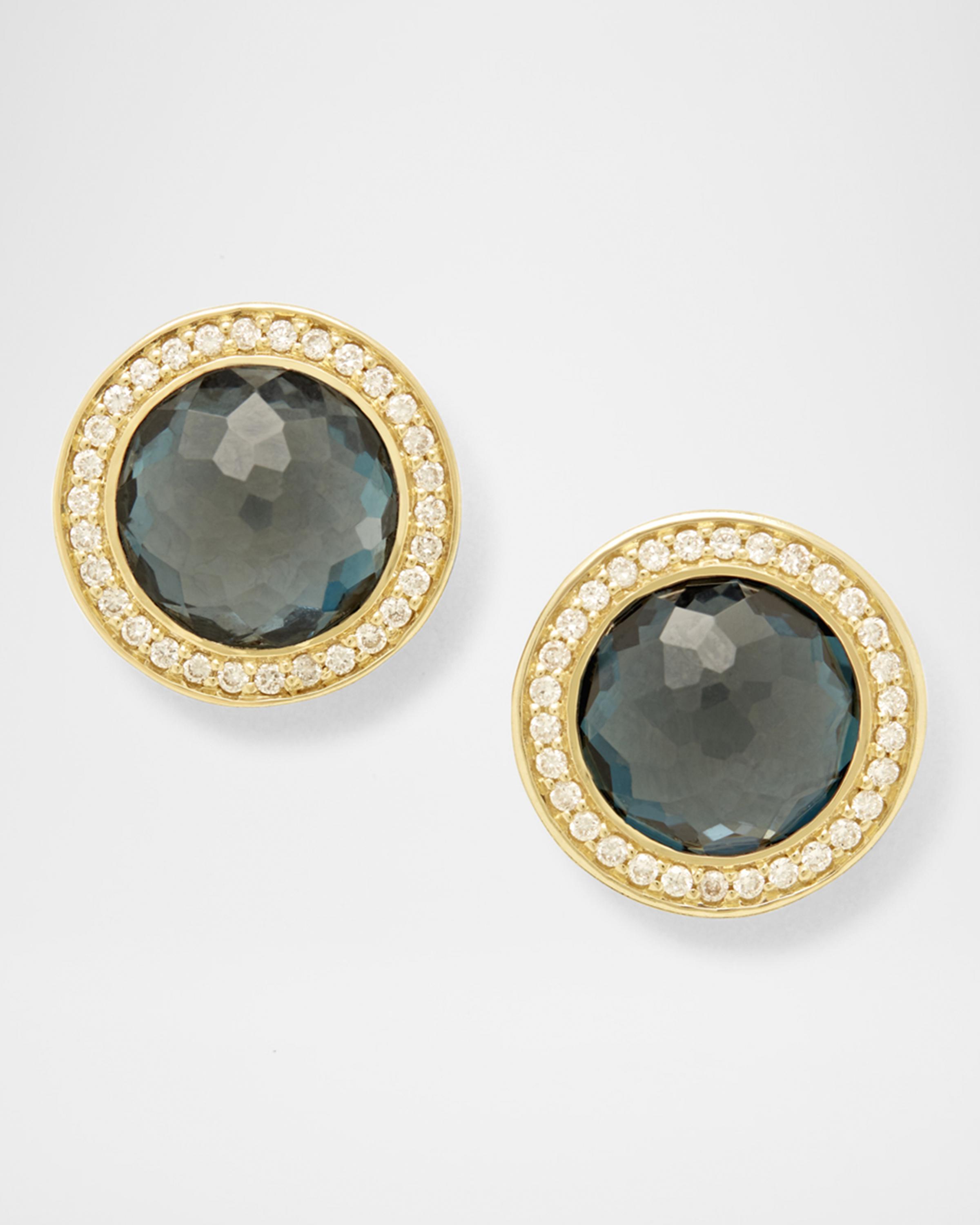 Stud Earrings in 18K Gold with Diamonds