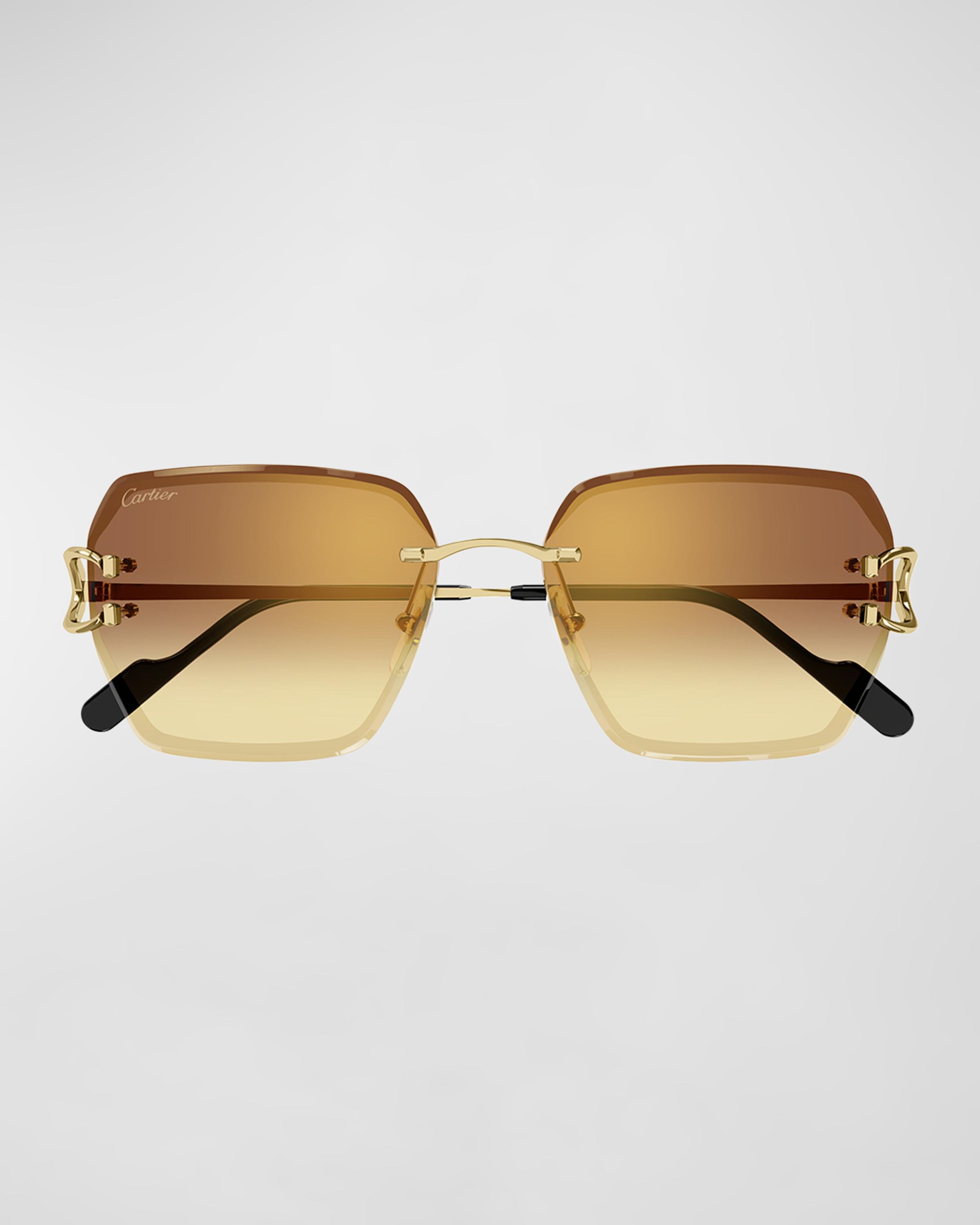 Rimless Metal Butterfly Sunglasses