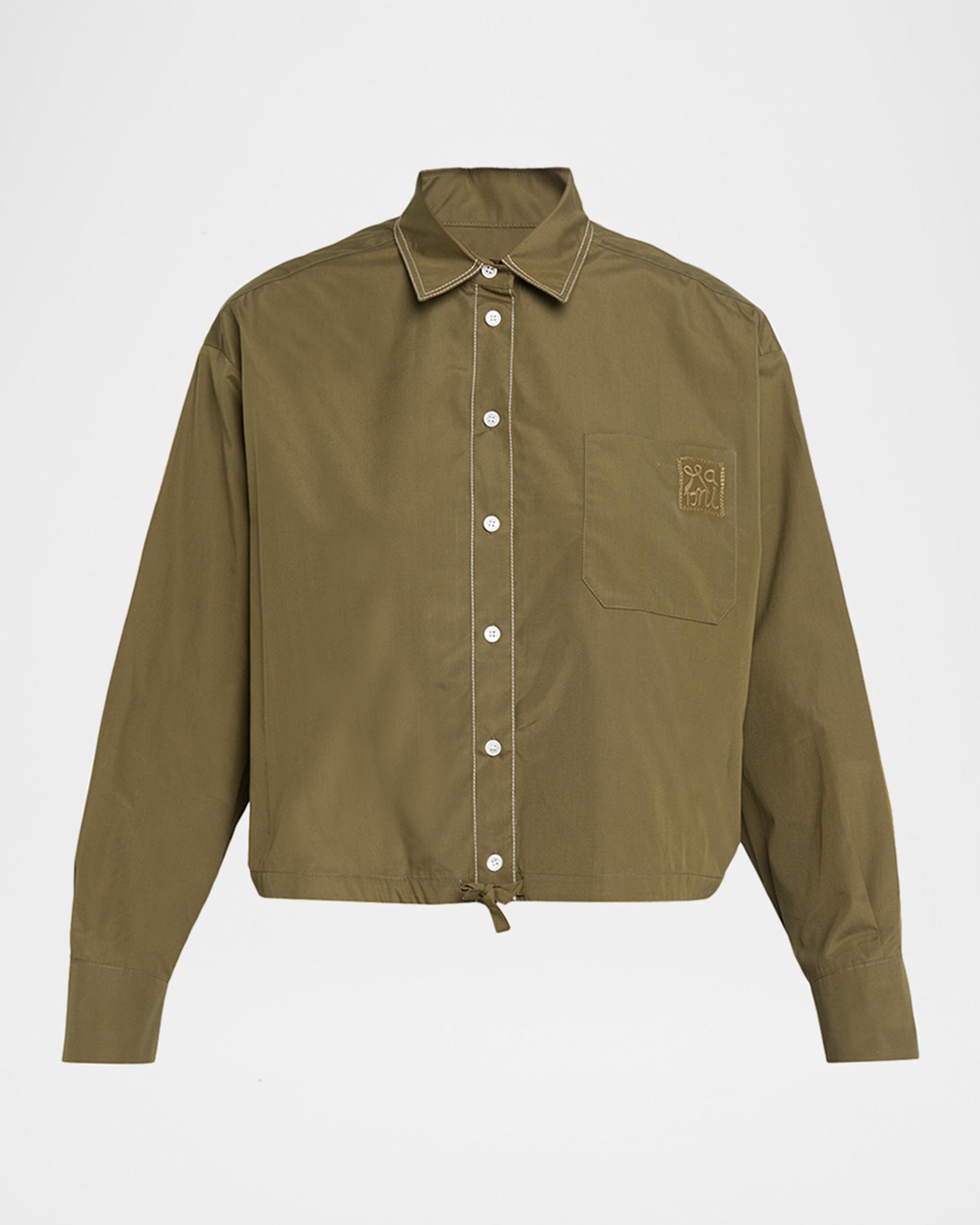 Cotton Boxy Fit Button-Down Shirt