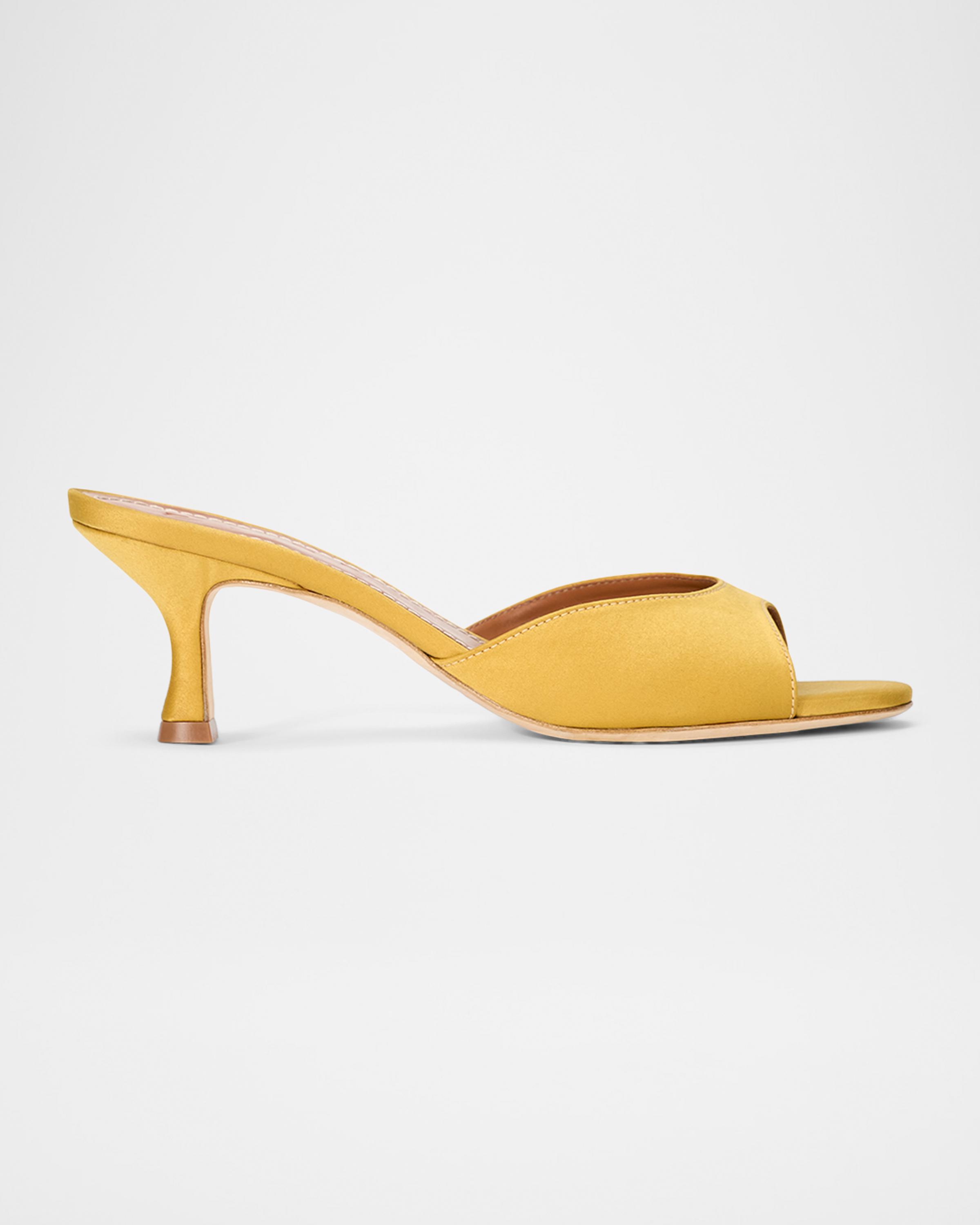 Brigitte Suede Kitten-Heel Mules