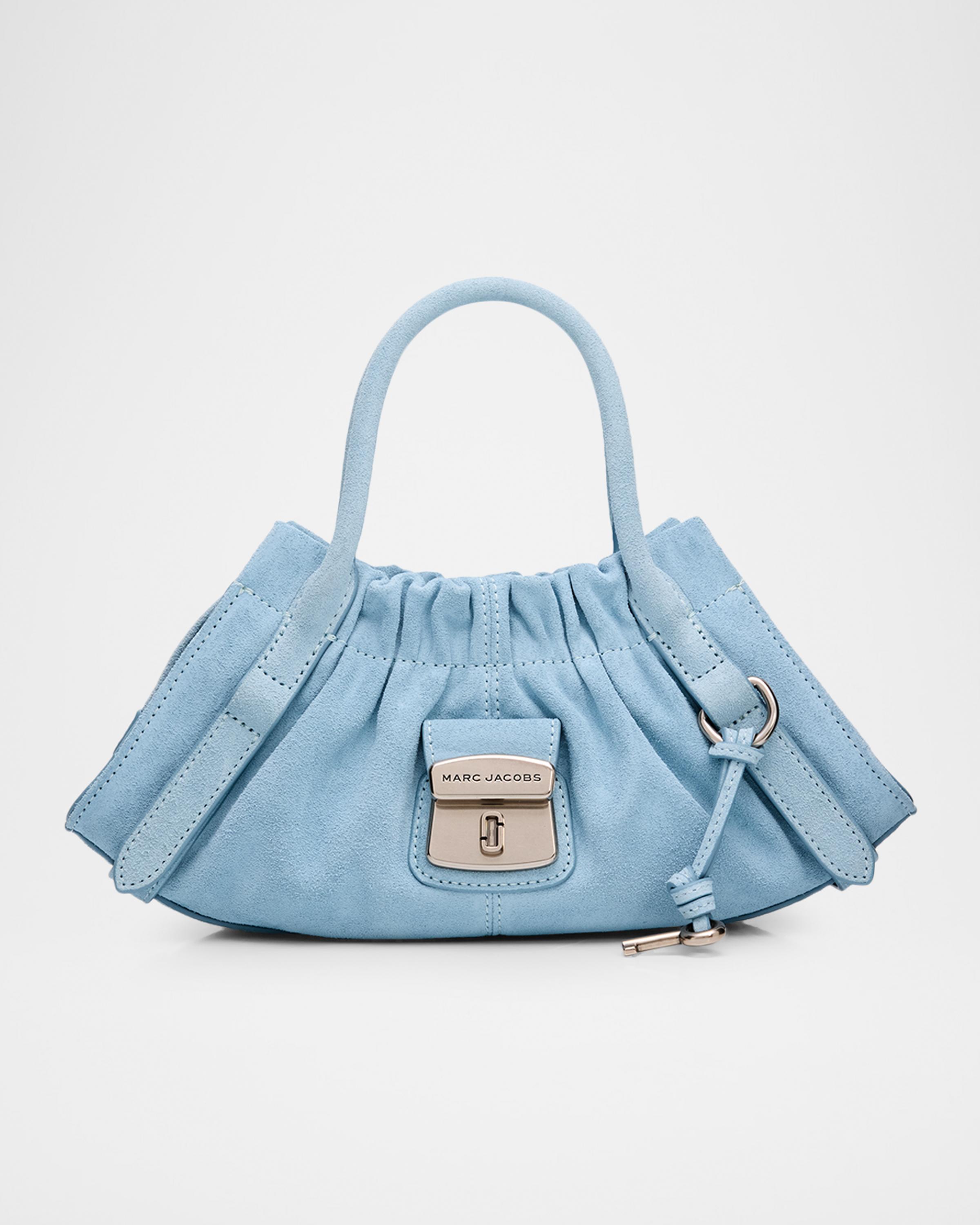 The Cristina Small Ruched Suede Satchel Shoulder Bag