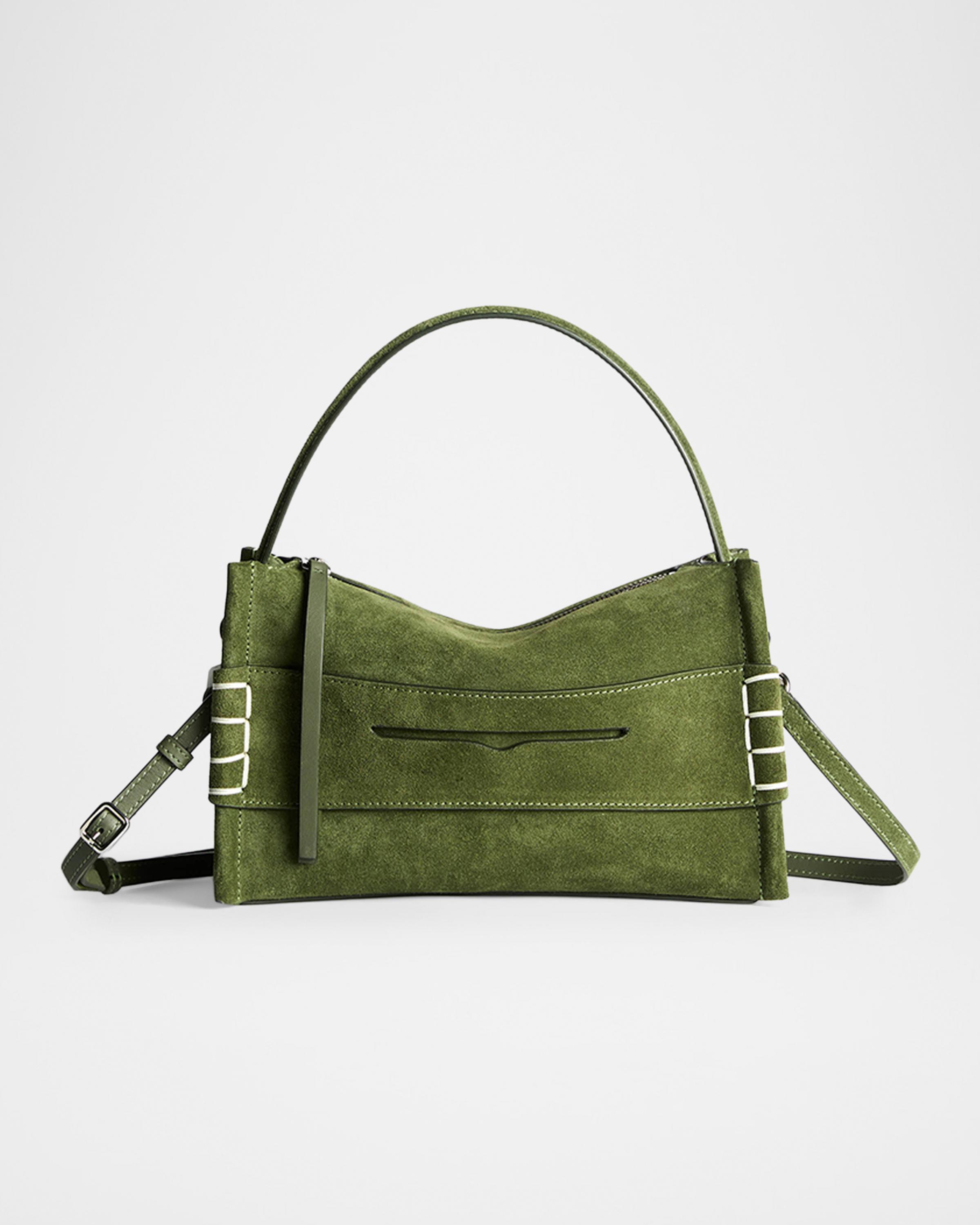 Loafer Small Suede Penny Keeper Top-Handle Bag