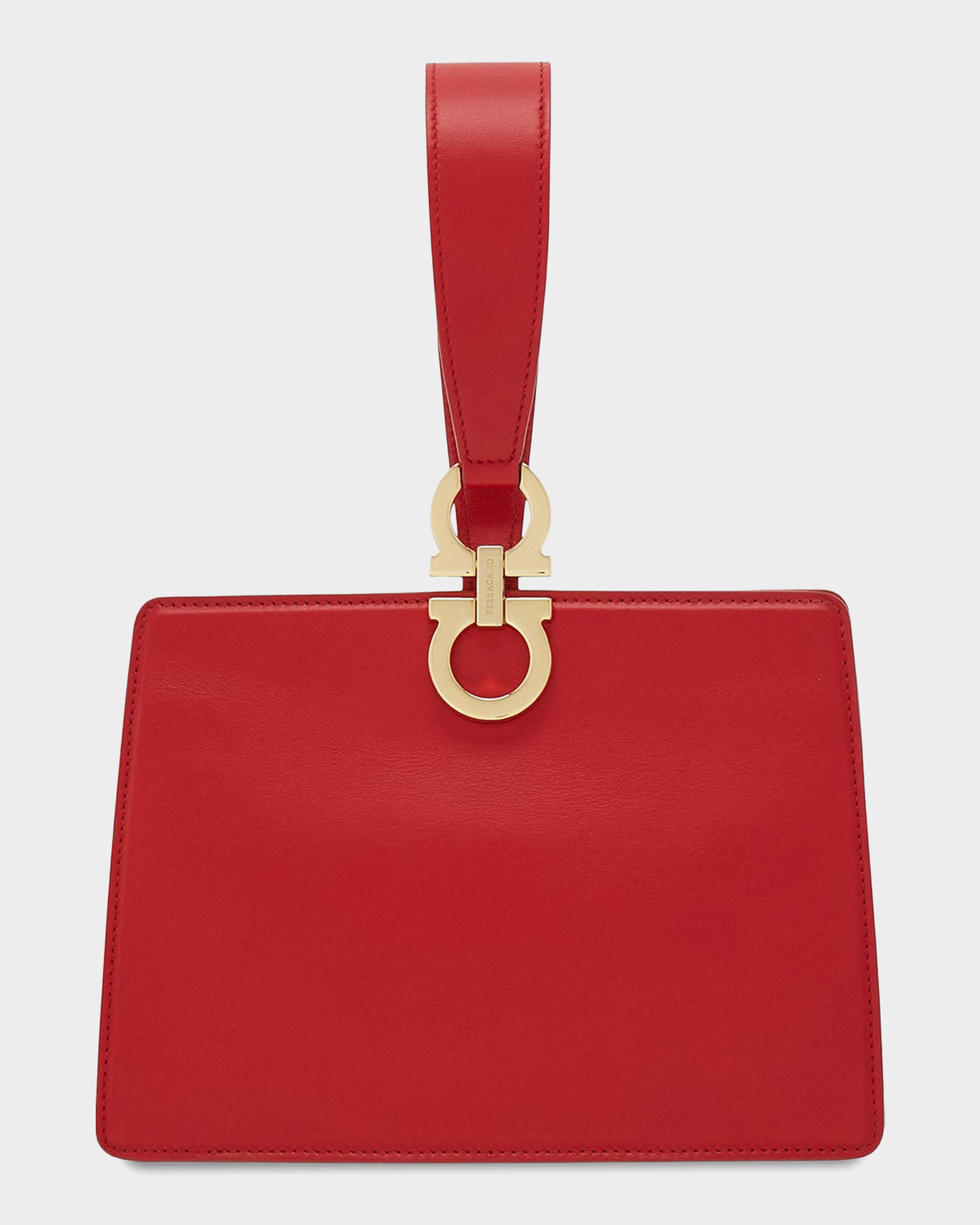 Mini Gancini Leather Wristlet Clutch