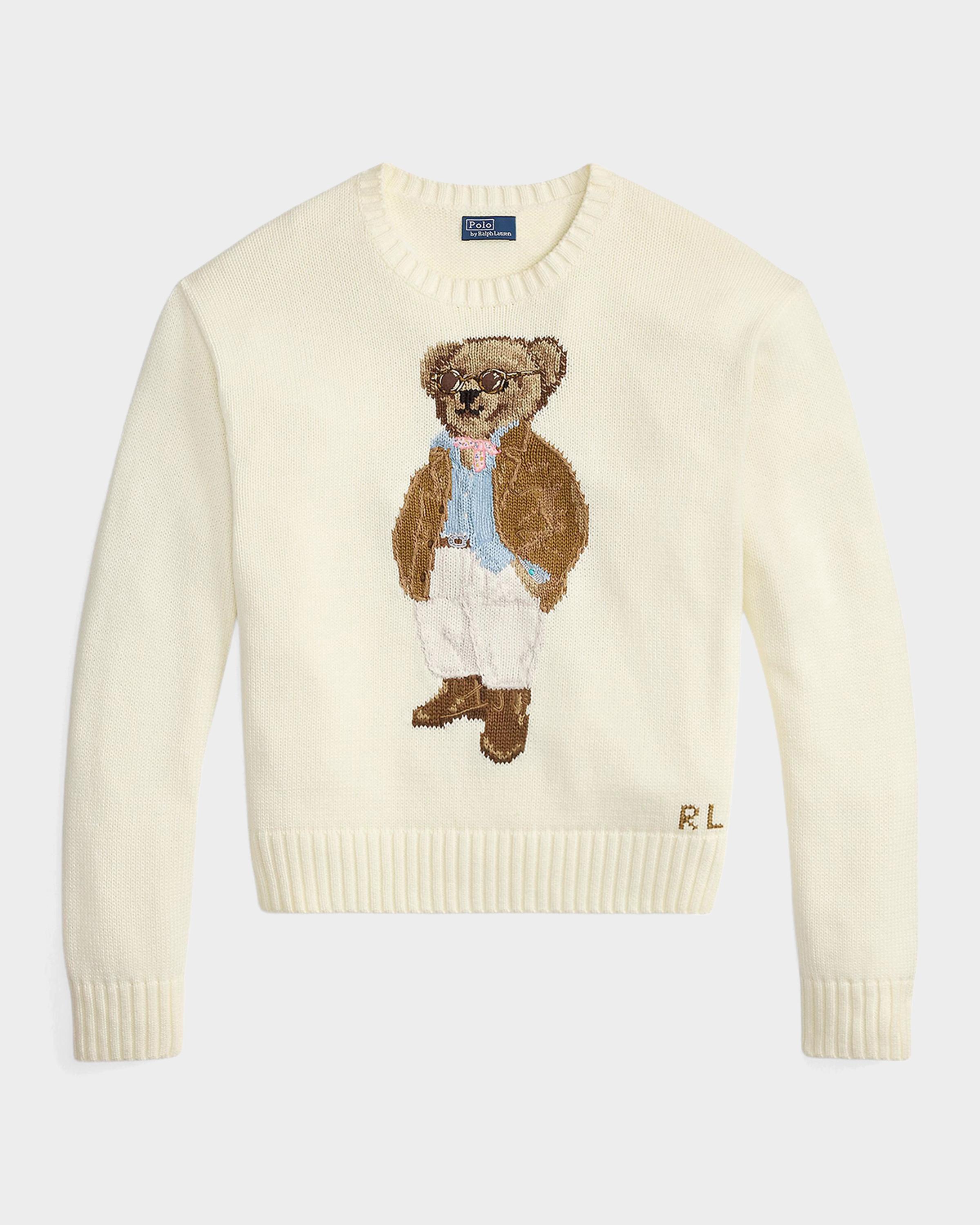 Polo Bear Cotton Crewneck Sweater