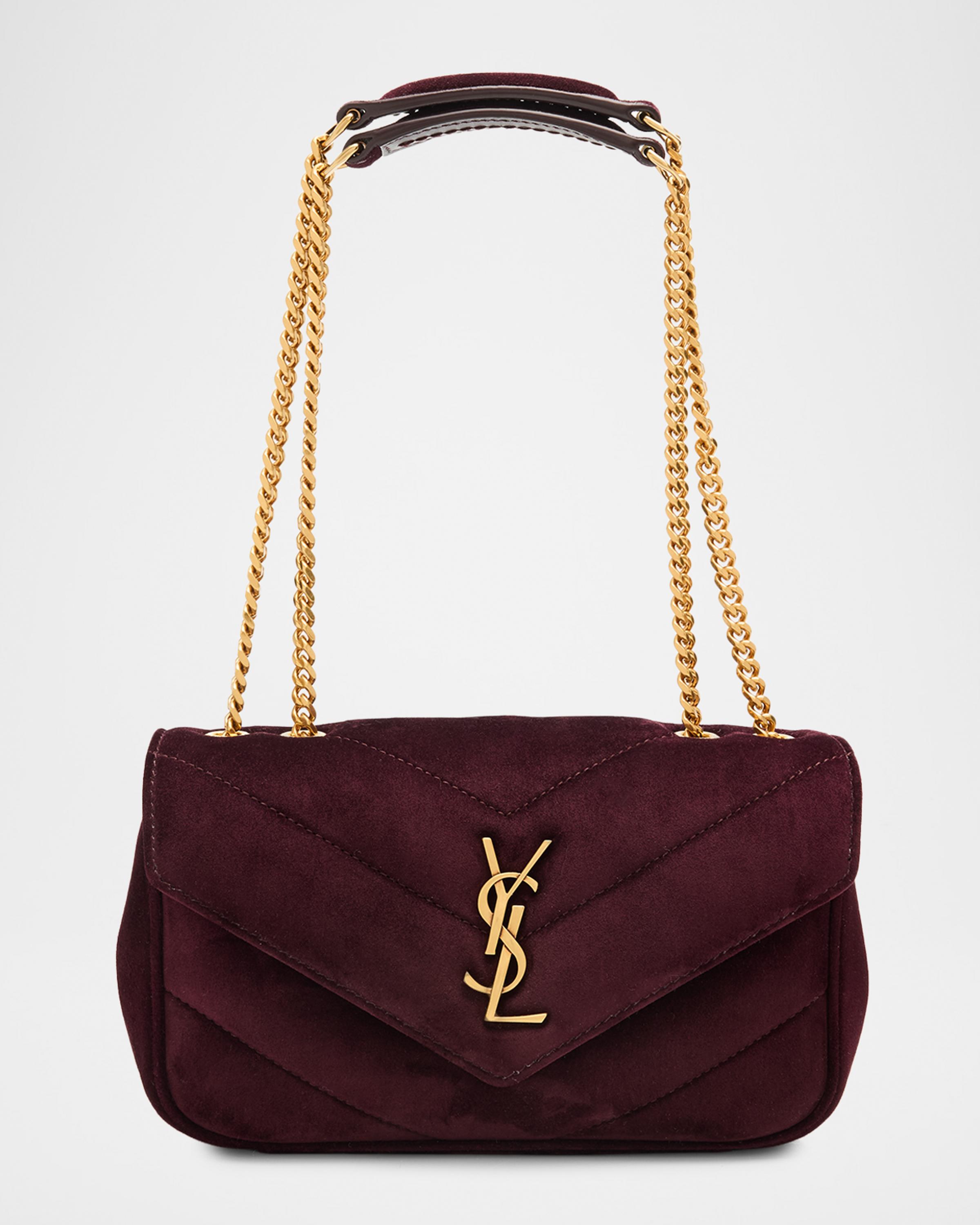 Mini Loulou Chain-Strap Shoulder Bag in Suede