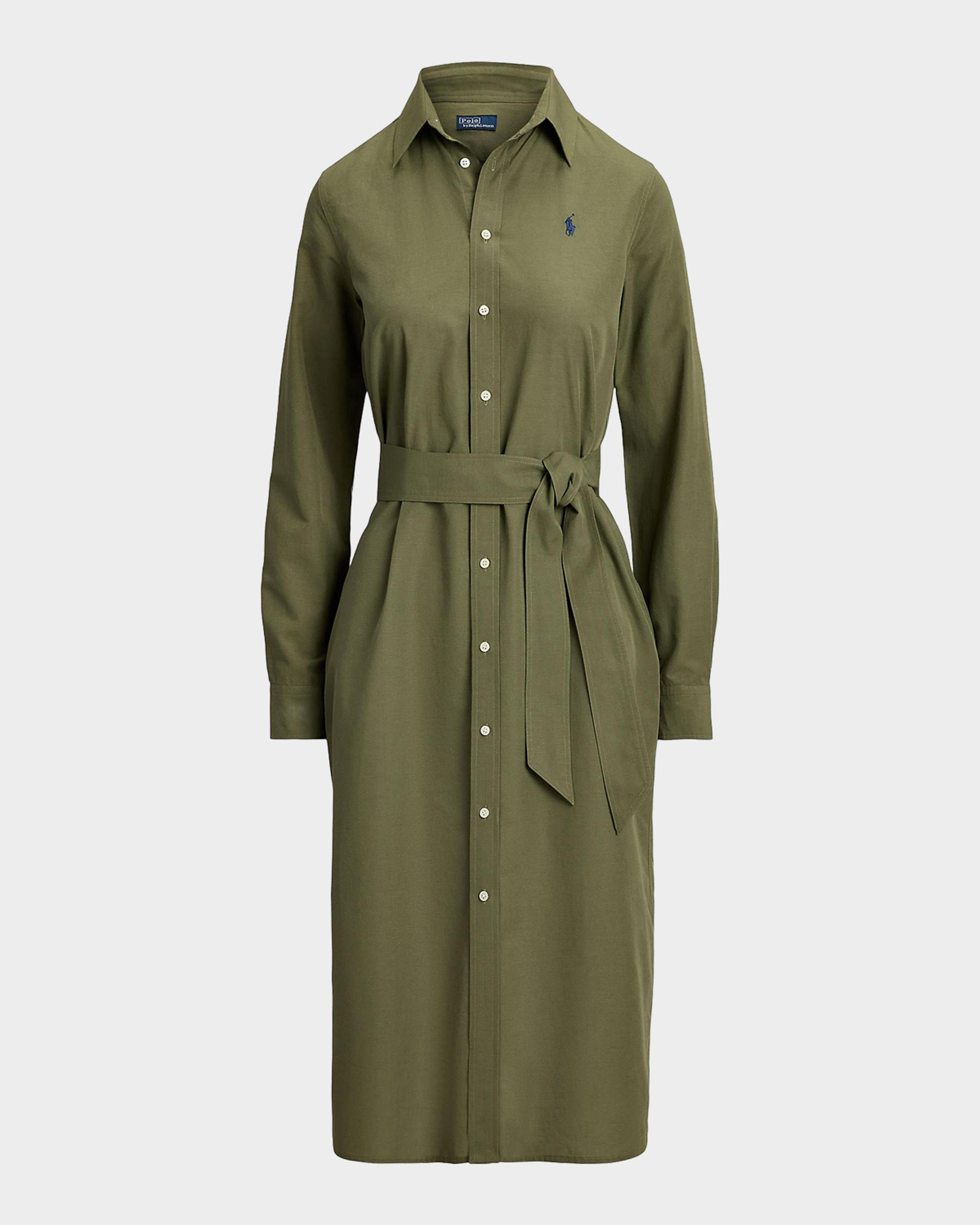 Cotton-Linen Belted Shirtdress