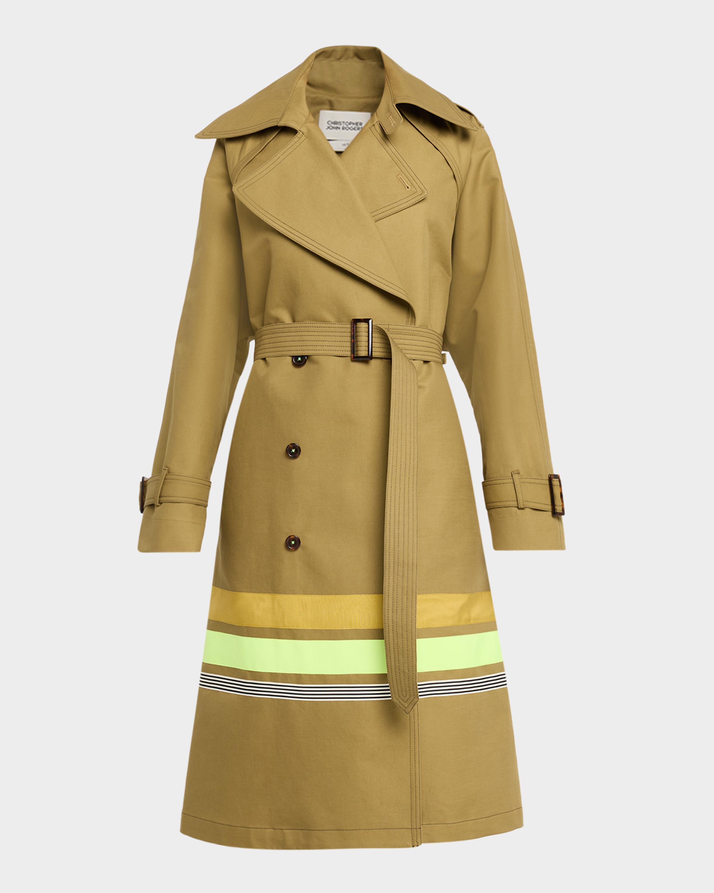 Striped Oversized Trench Coat