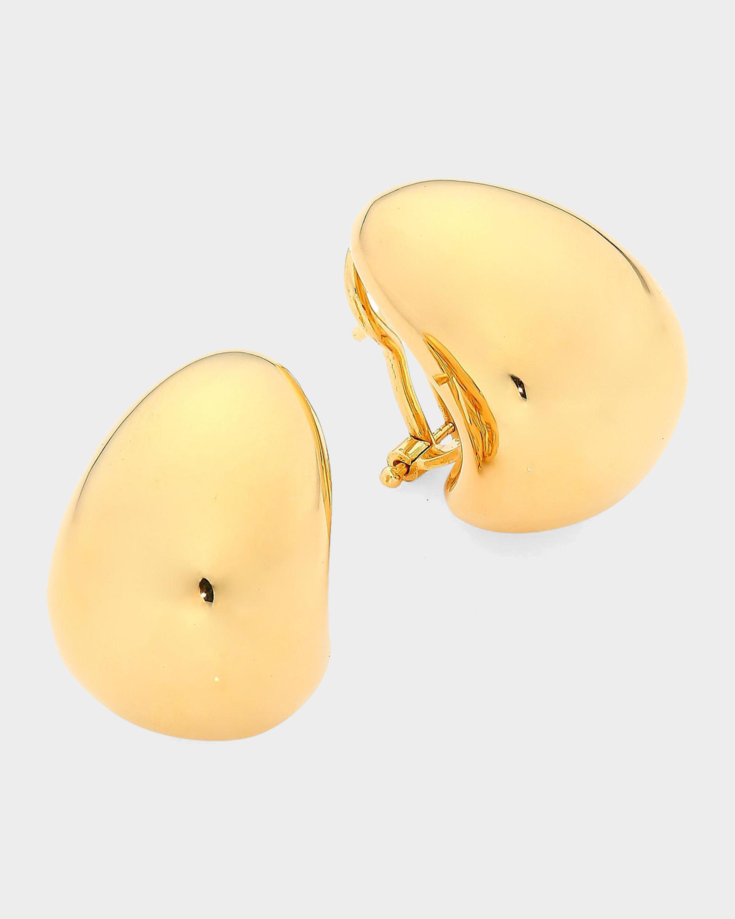 18K Yellow Gold Domed Stud Earrings