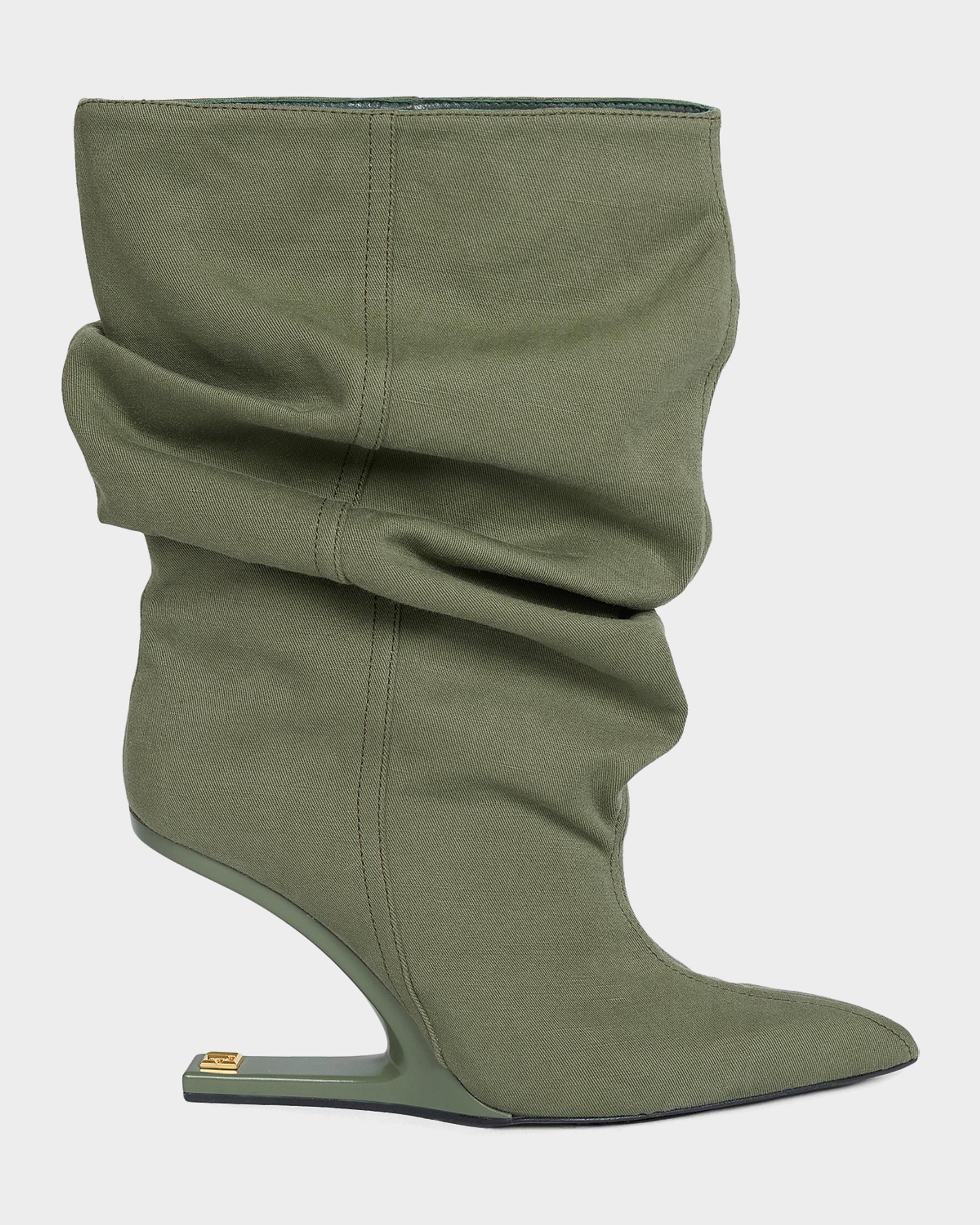 No Wedge Canvas Ankle Boots
