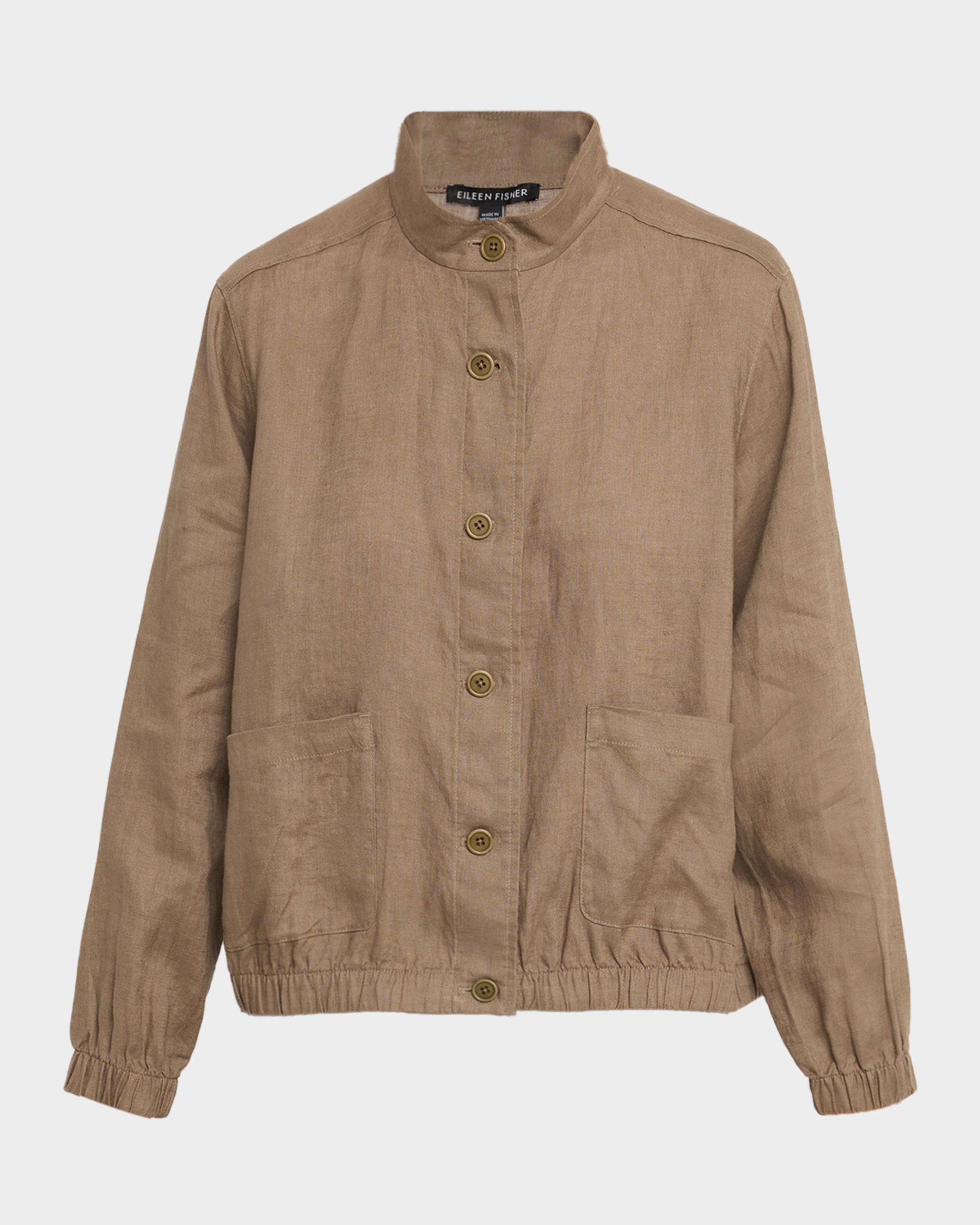 Button-Front Organic Linen Jacket