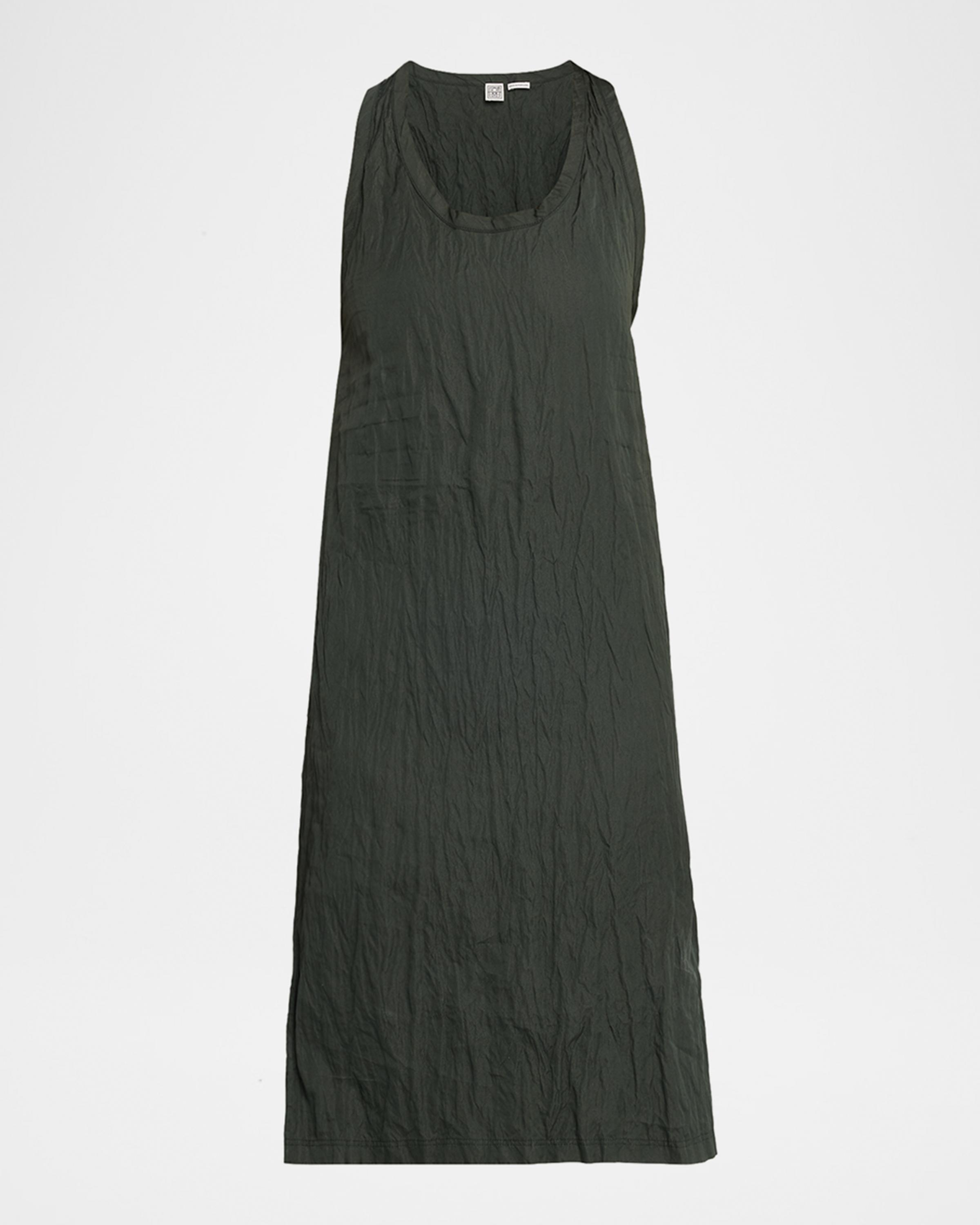 Crinkled Cotton Sleeveless Tank Dress
