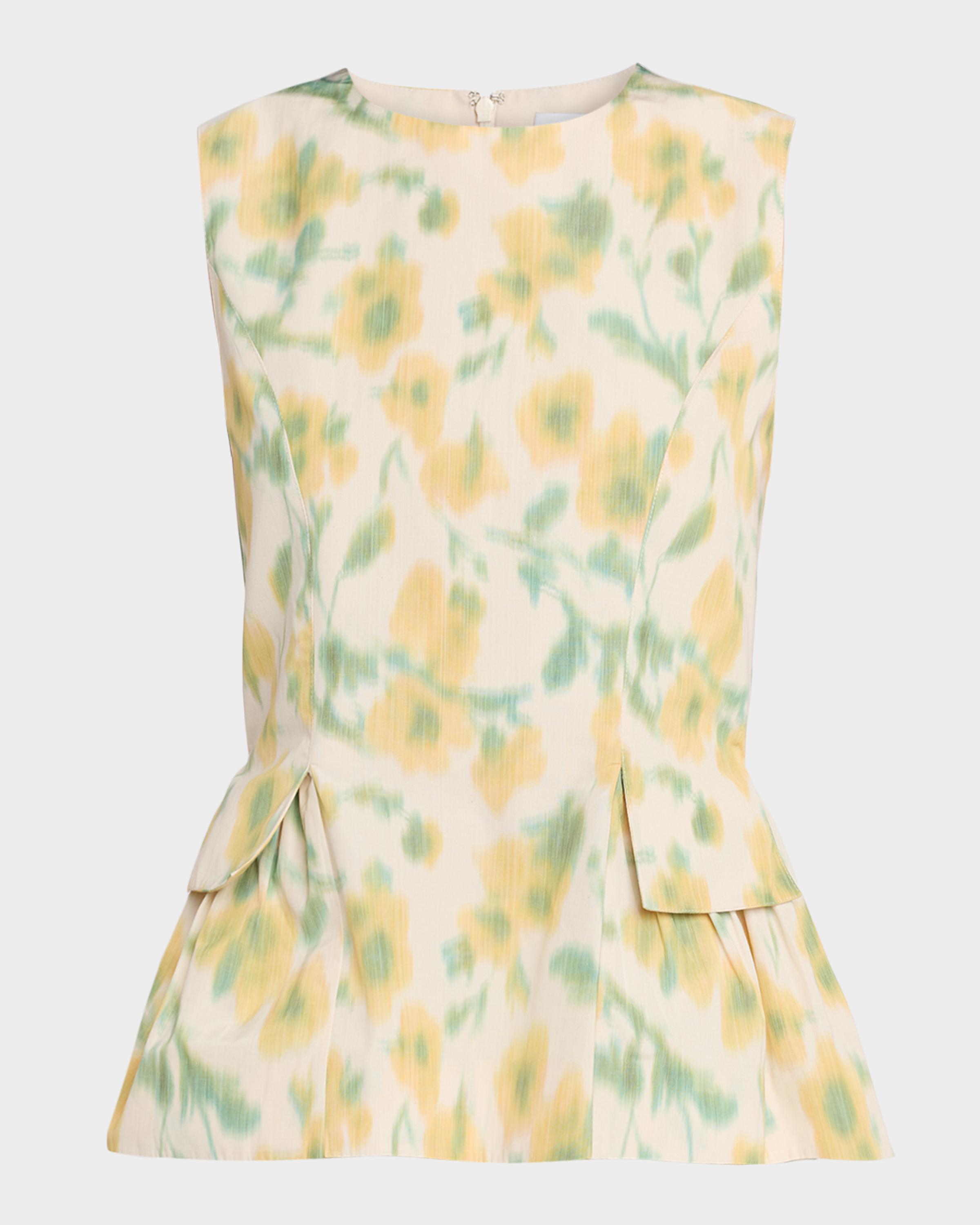 Astrid Floral-Printed Taffeta Top