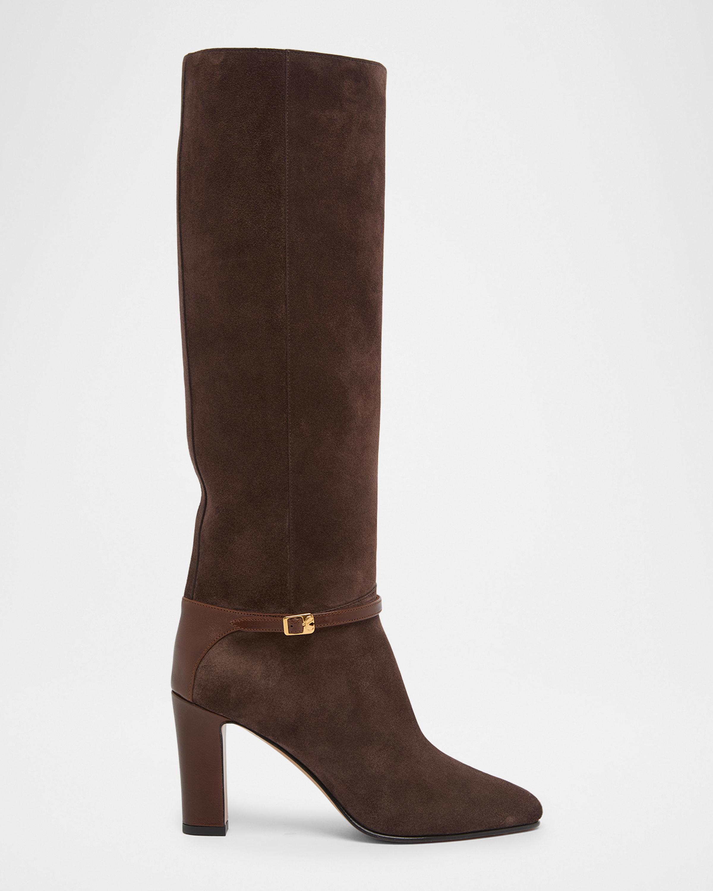 85mm Pattie Suede Knee-High Boots