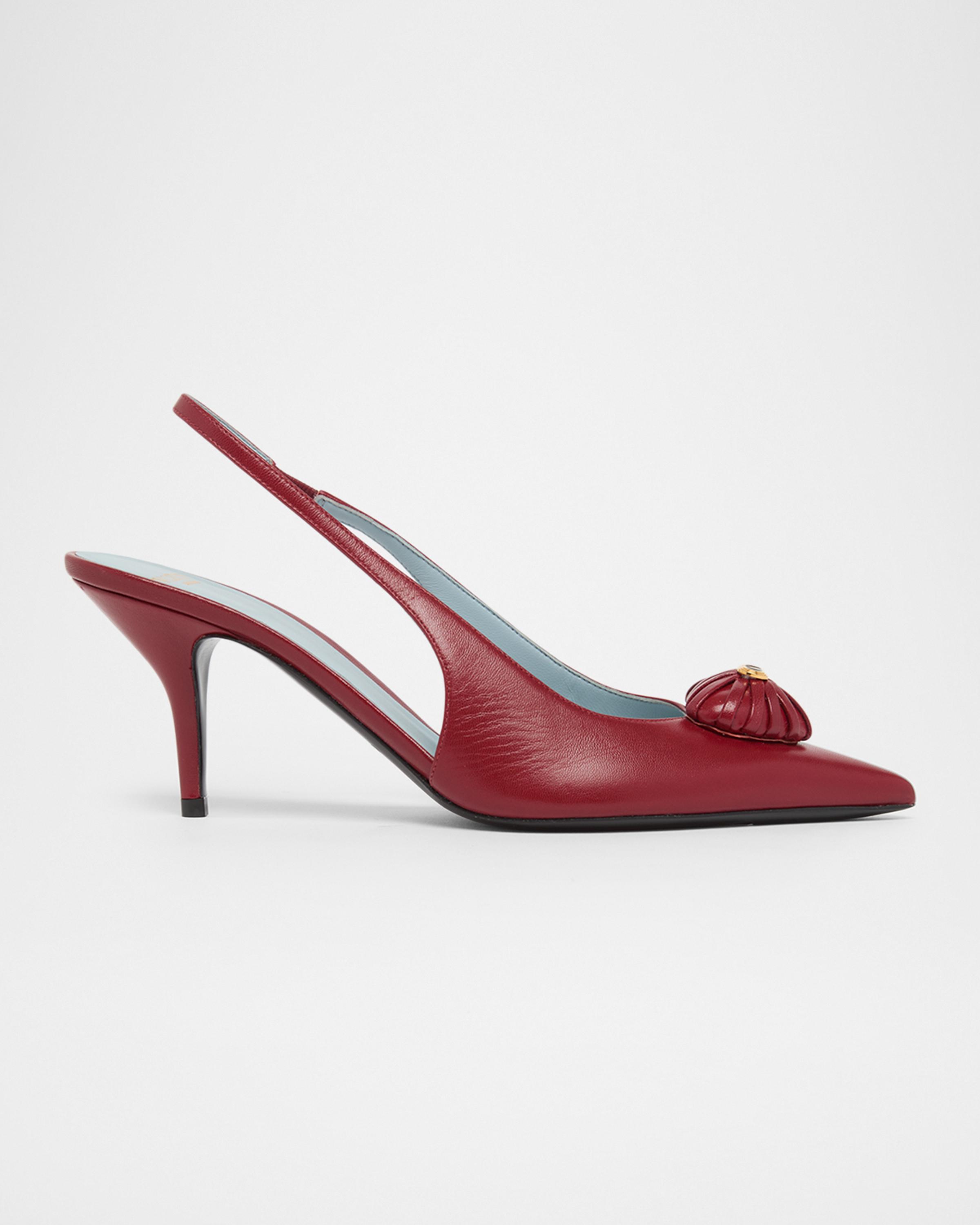 75mm Coeur Royal Leather Slingback Pumps