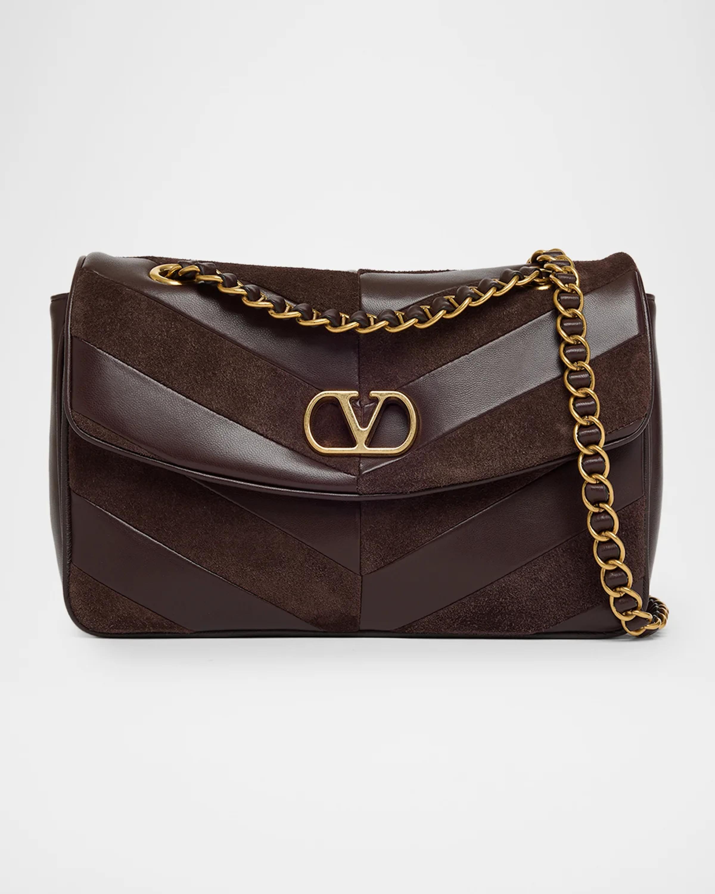 Djuna Medium Patchwork Chevron Shoulder Bag