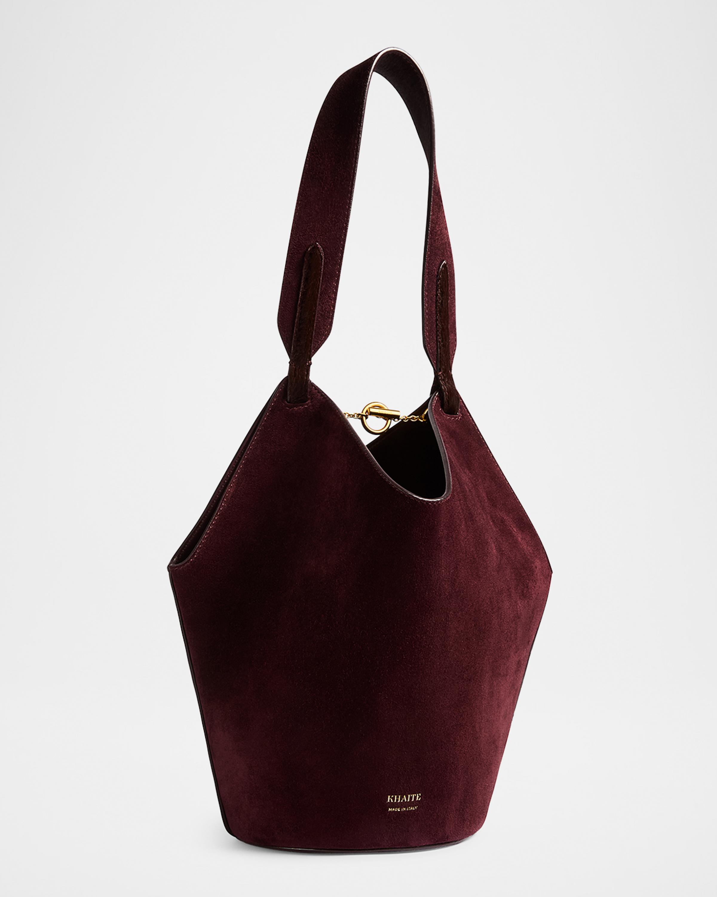 Lotus Mini Suede and Calf Hair Tote Bag