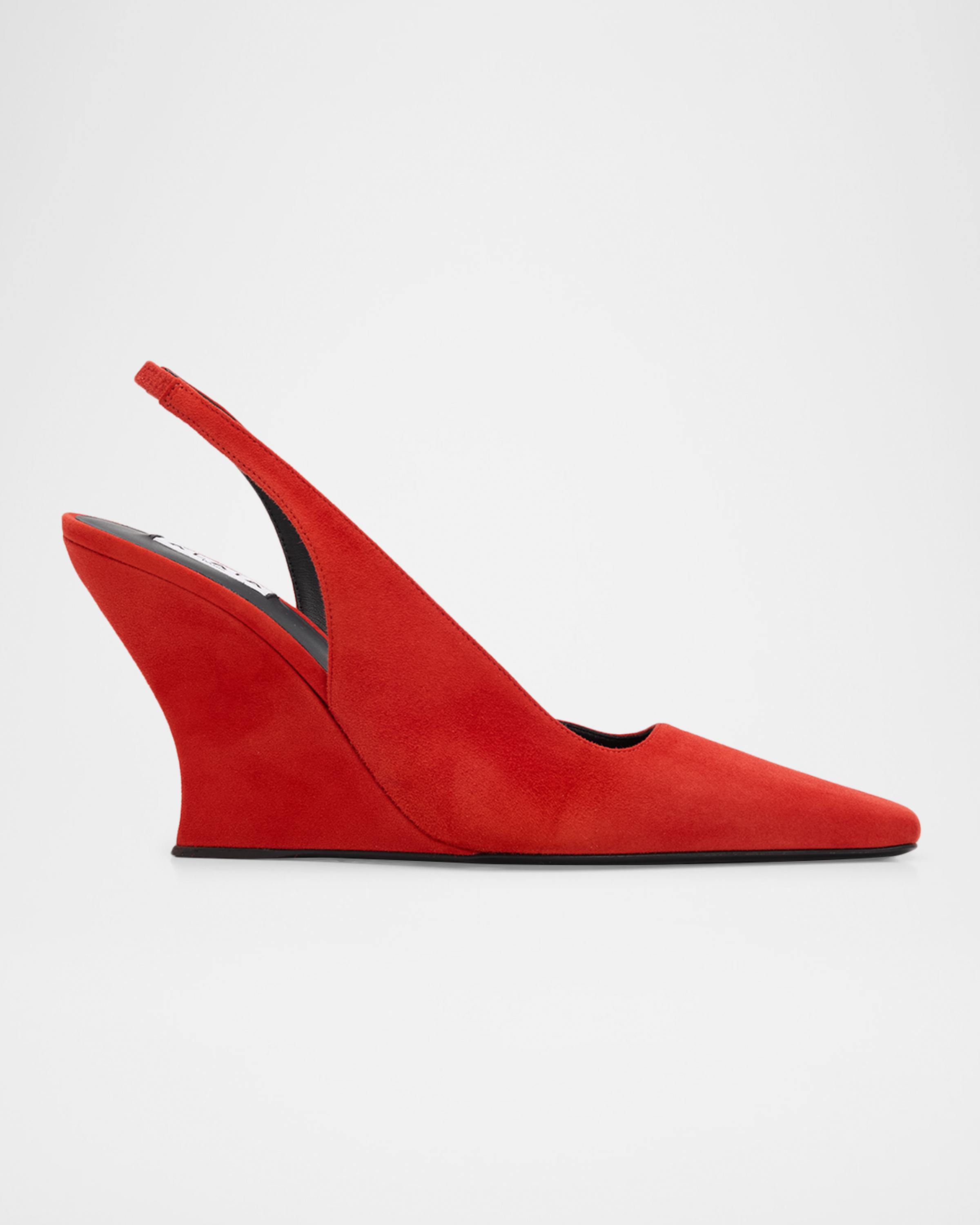 90mm Suede Slingback Pumps