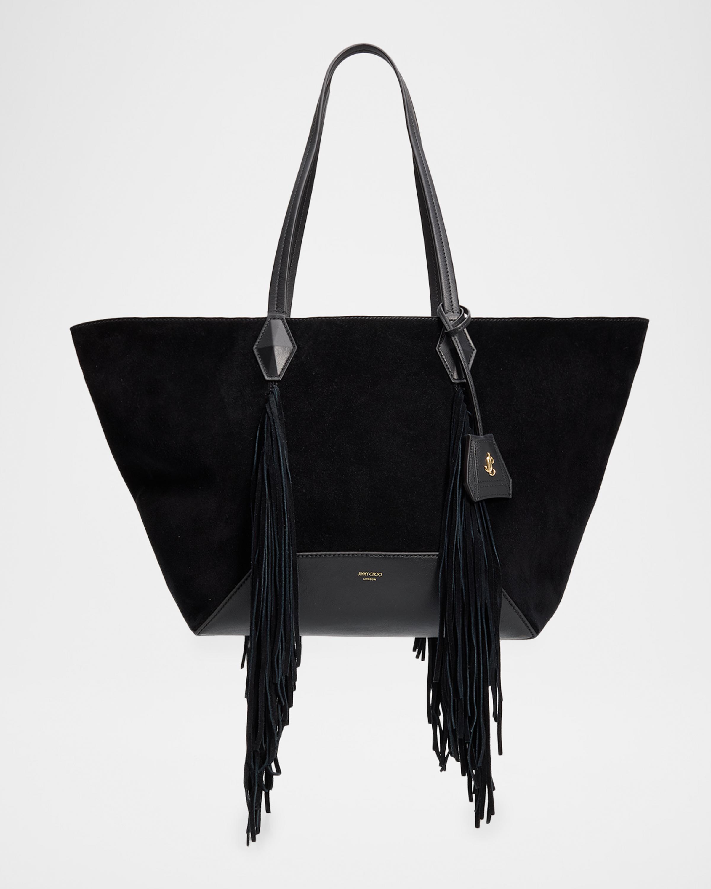 Diamond Medium Fringed Suede Tote Bag