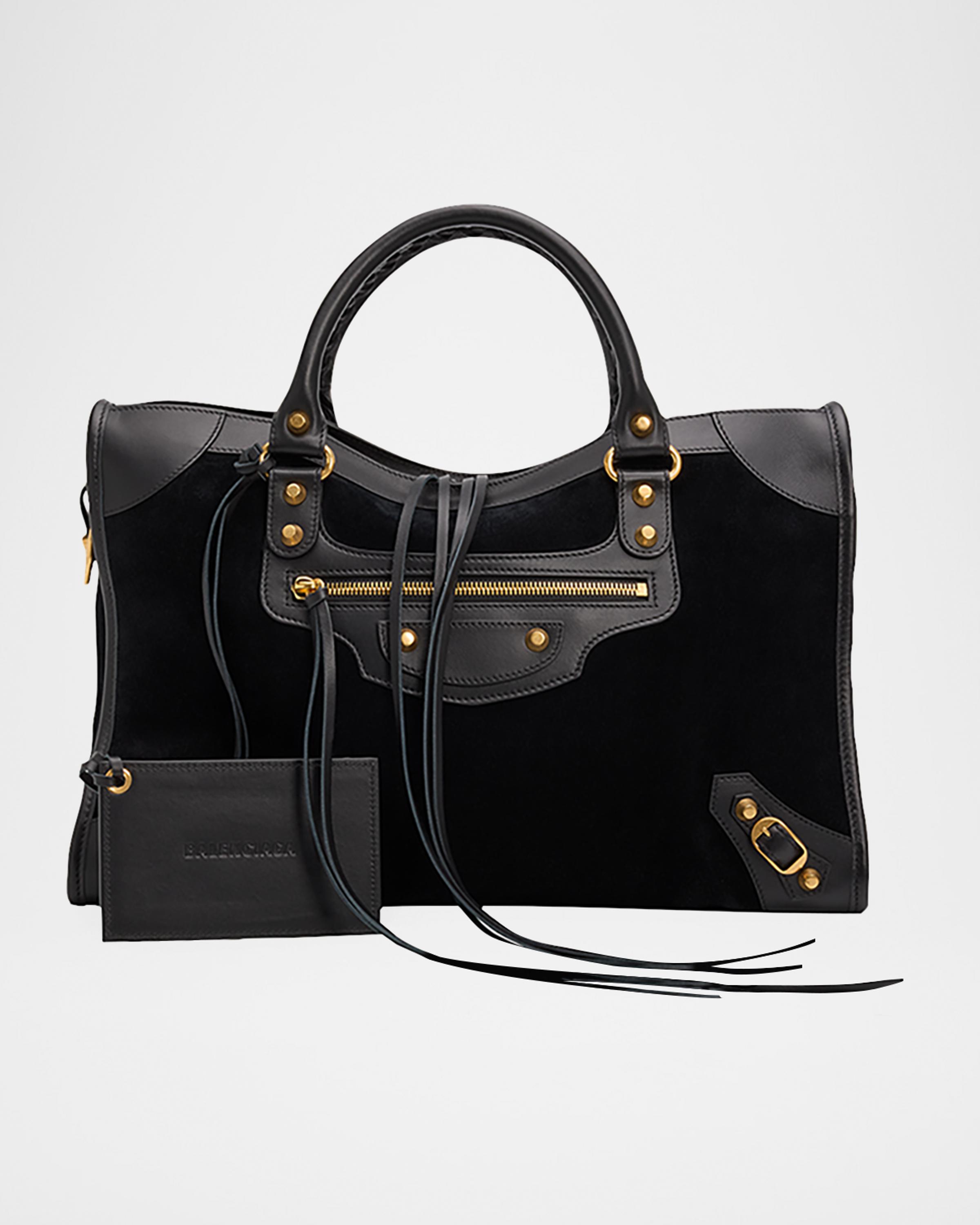 Le City Suede & Leather Top-Handle Bag