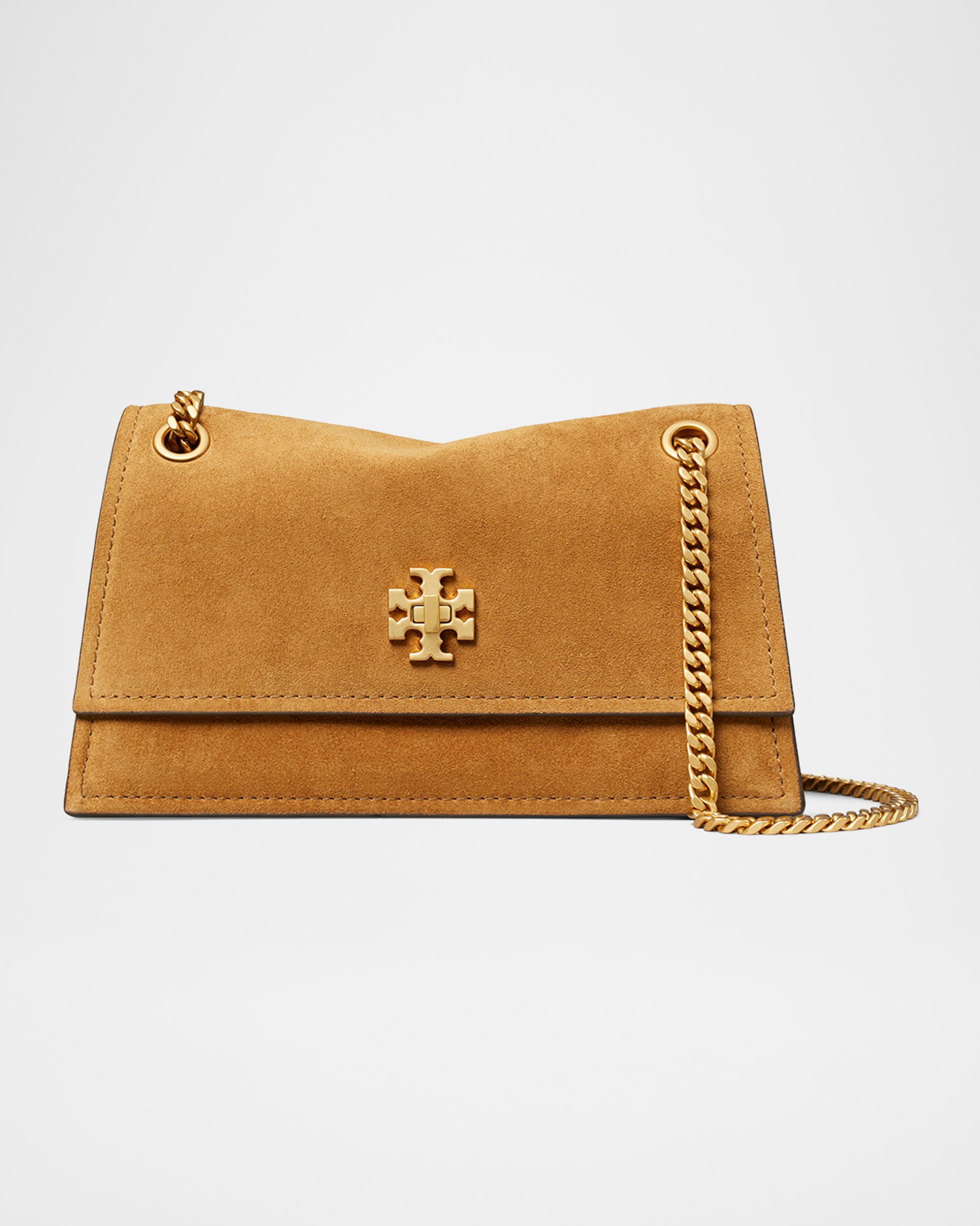 Kira Turnlock Suede Convertible Shoulder Bag