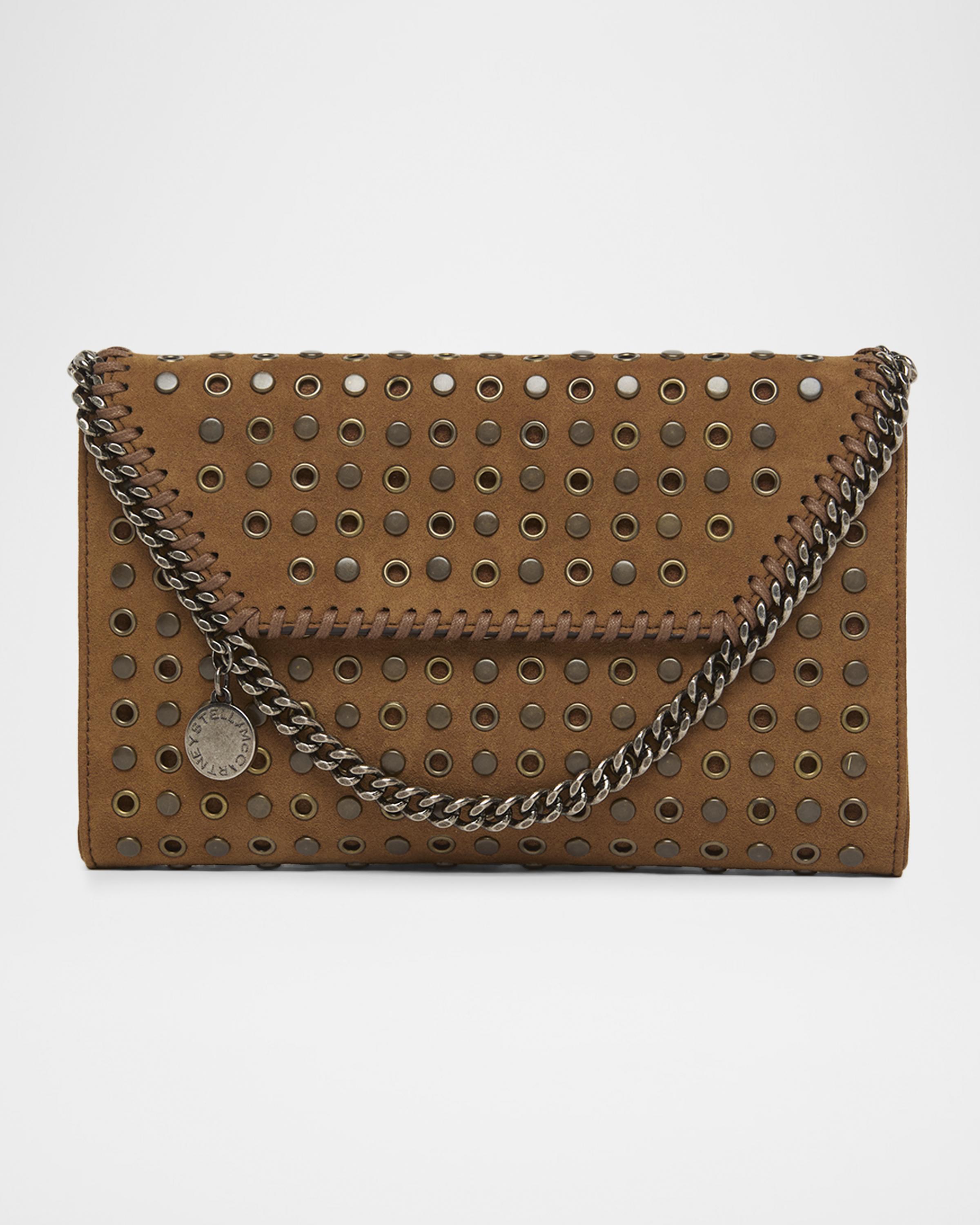 Falabella Studded Vegan Suede Wallet