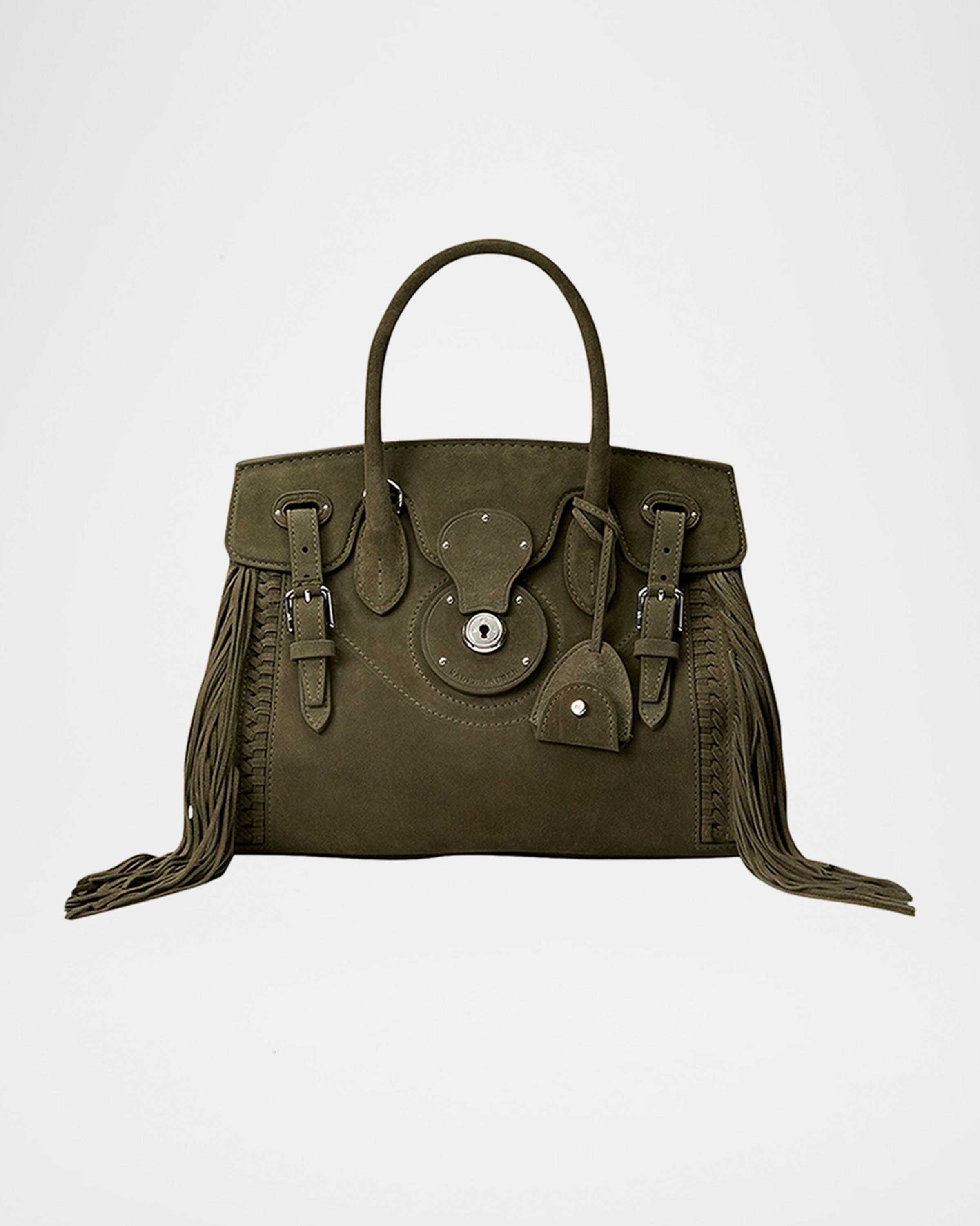 Soft Ricky 27 Fringe-Trim Calf-Suede Bag