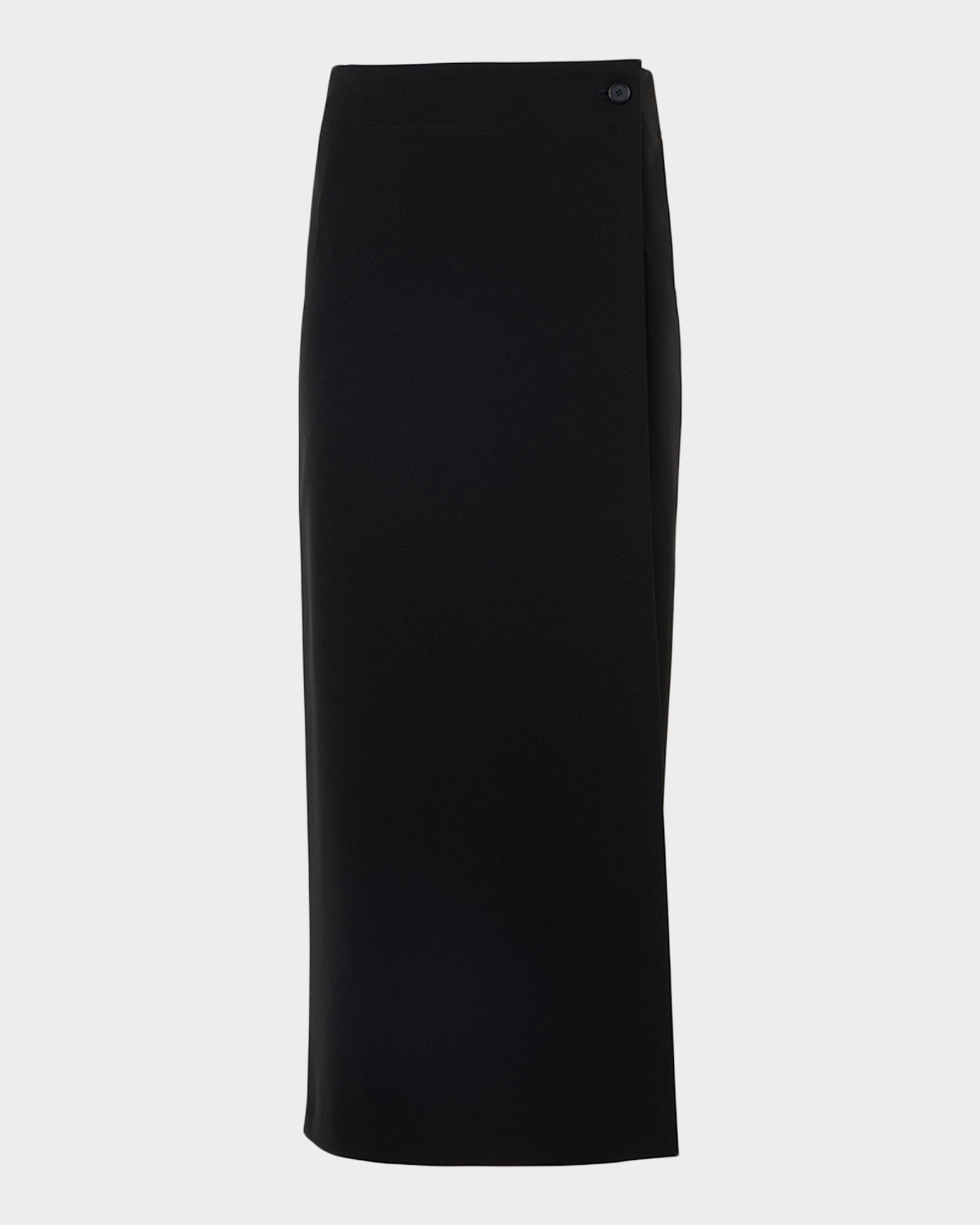 Jersey Wrap Midi Skirt
