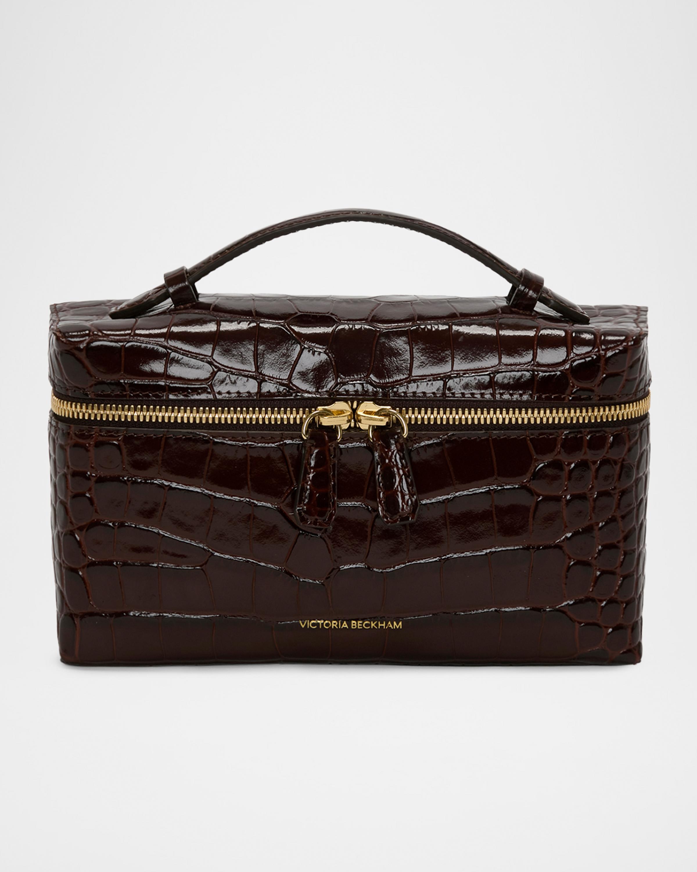 Dorian Croc-Embossed Vanity Crossbody Bag